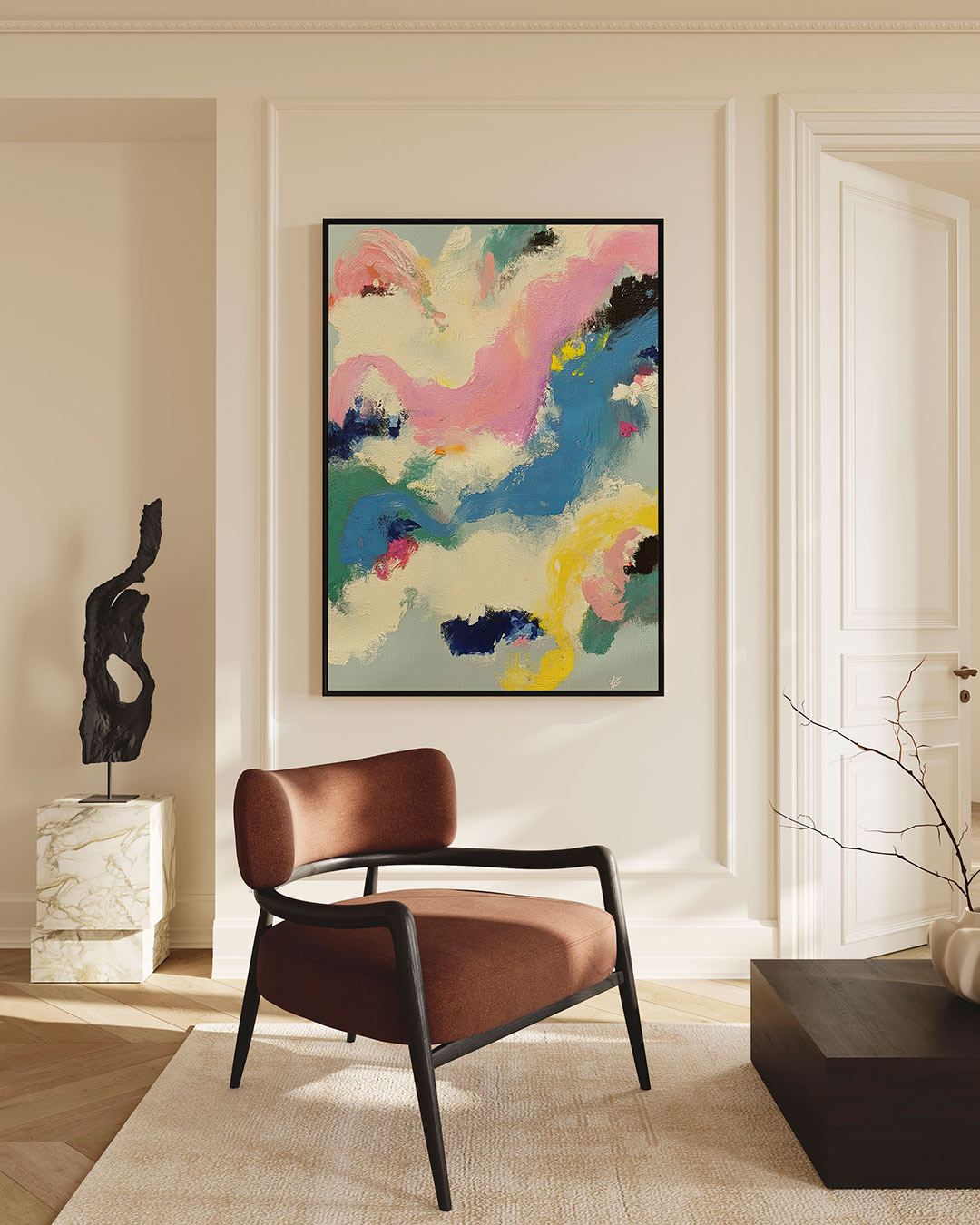Dynamische kleurenexplosie Kunstwerk