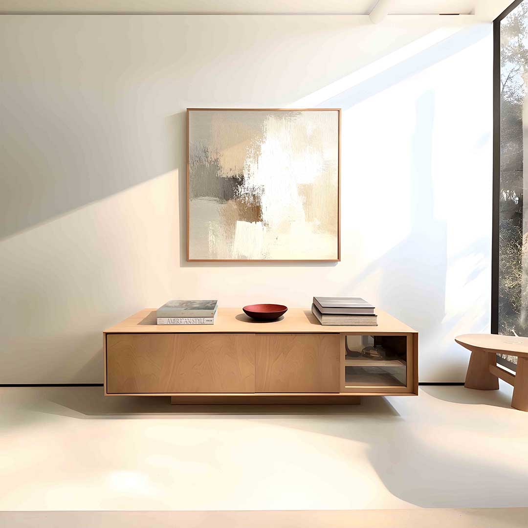 Abstracte beige en grijze Poster
