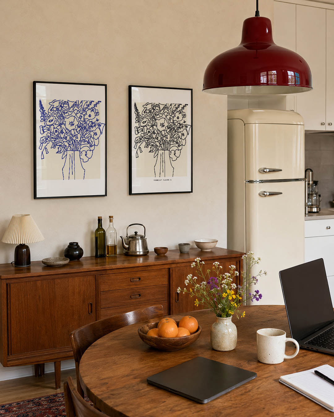 Bloemrijke lijnenspel Posterset