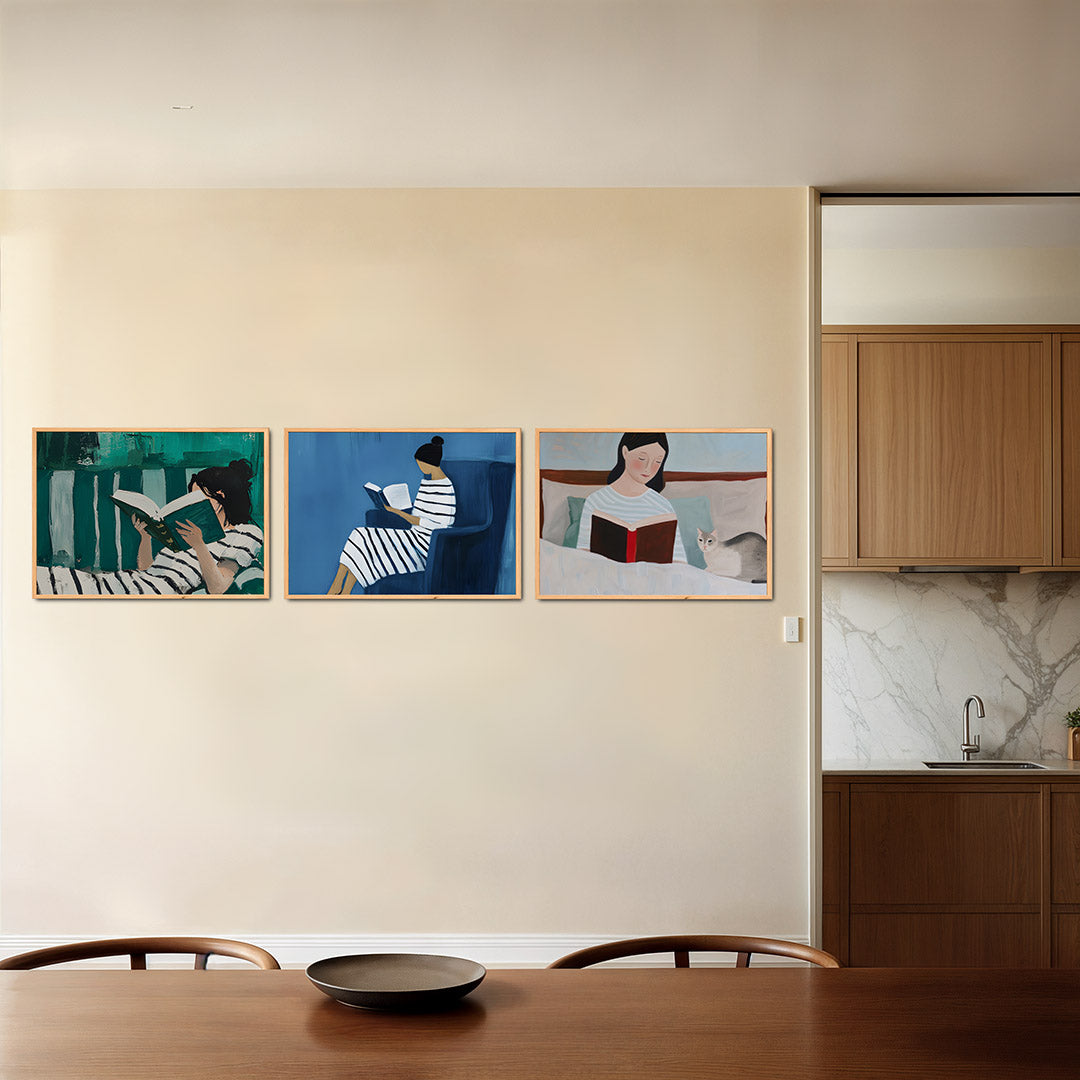 Lezende vrouw Posterset