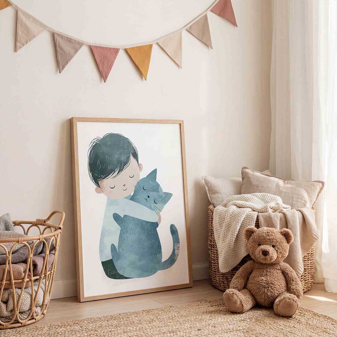 Kind met kat Poster