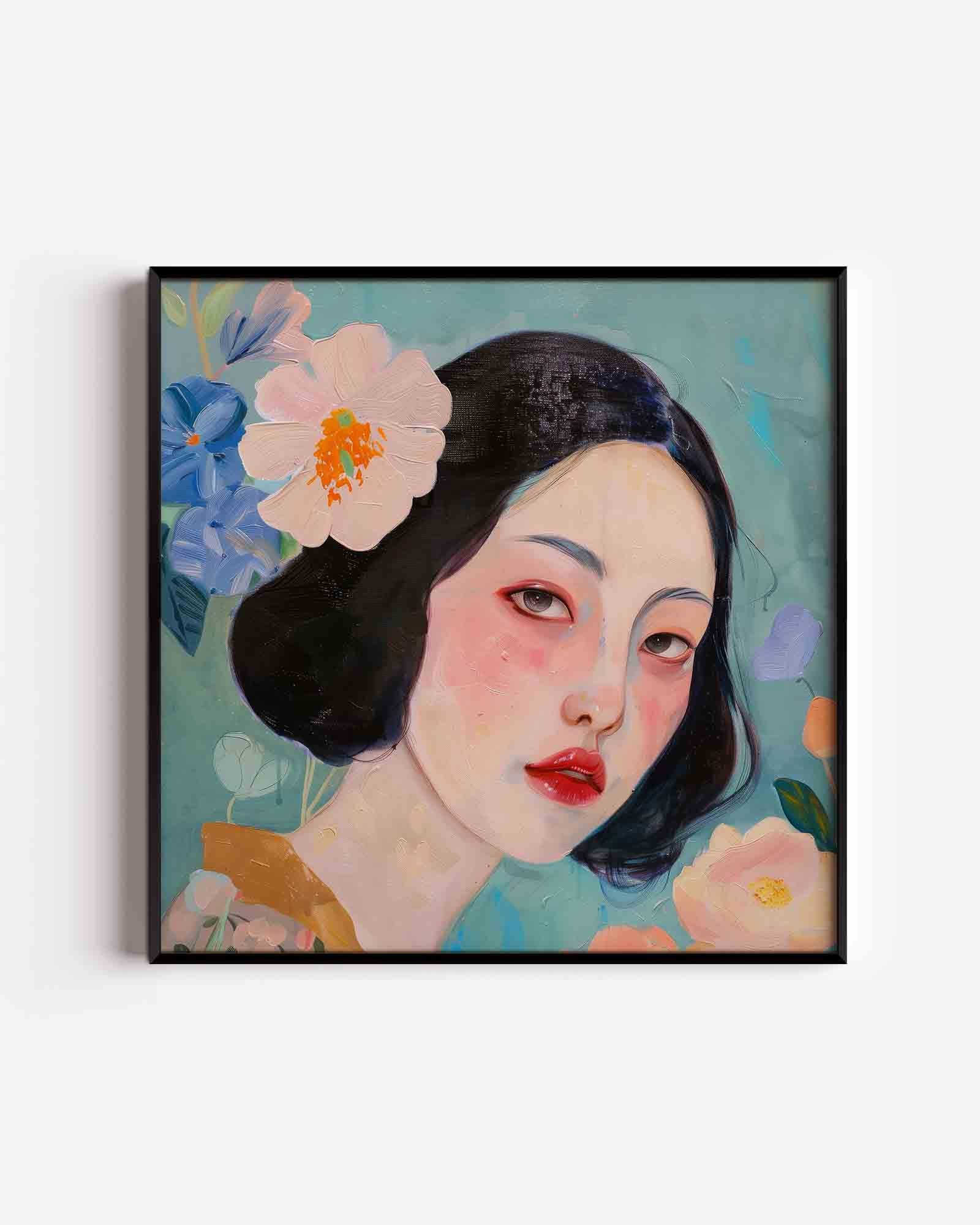 Vrouw met bloemen Poster