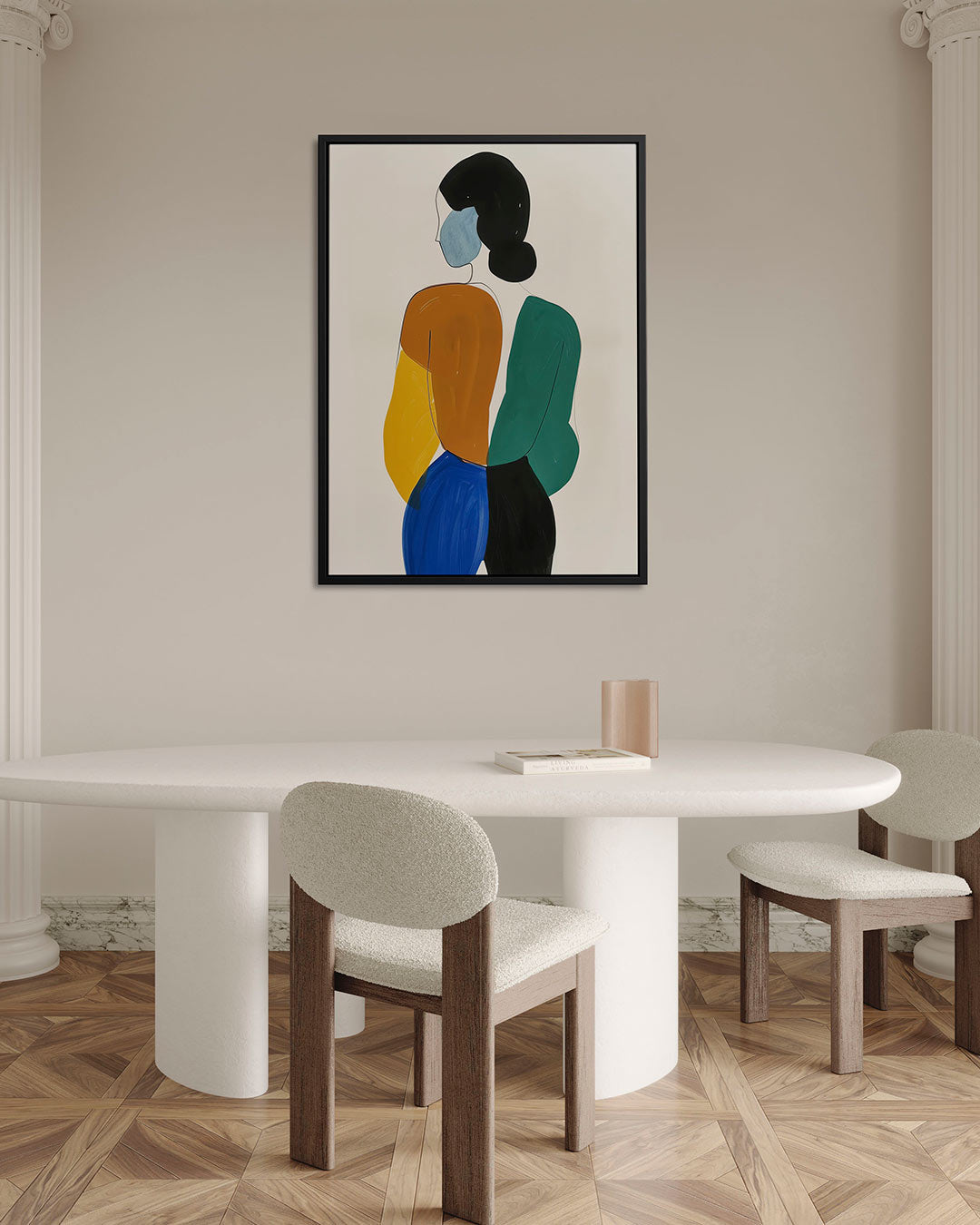 Kleurrijke figuren Kunstwerk