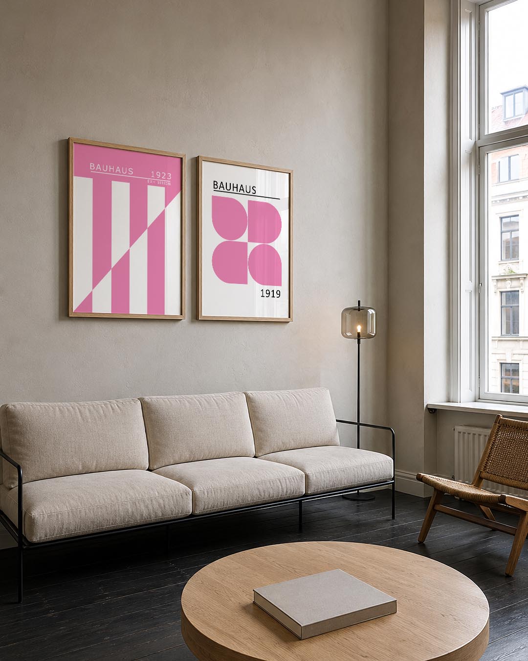 Roze lijnenspel Posterset