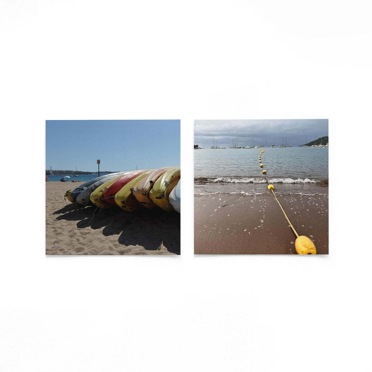 Productfoto van twee vierkante posters met zomer aan de waterlijn – Gerald Emming