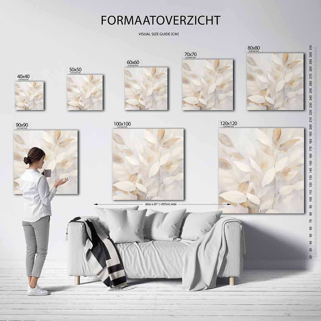 Lichte bladeren Kunstwerk