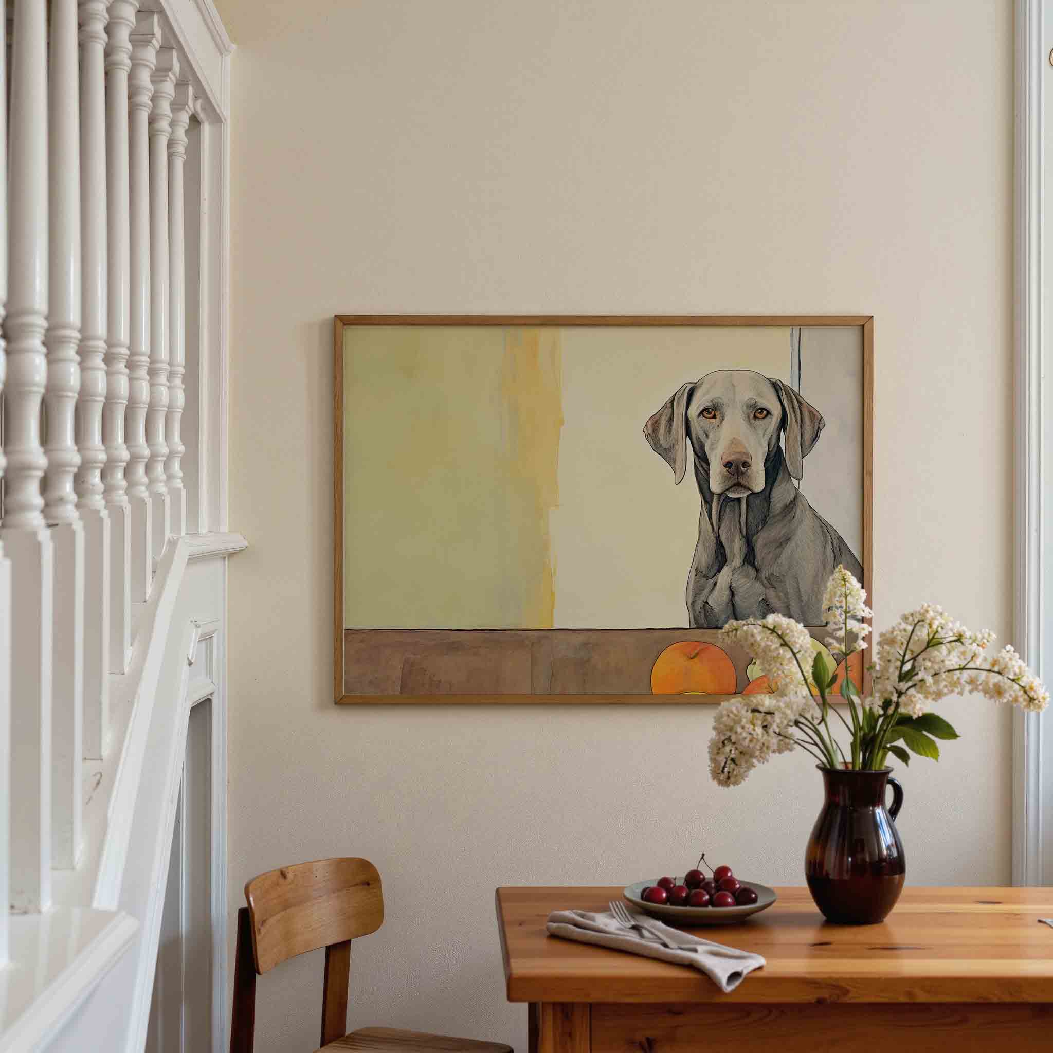 Hond met fruit Poster