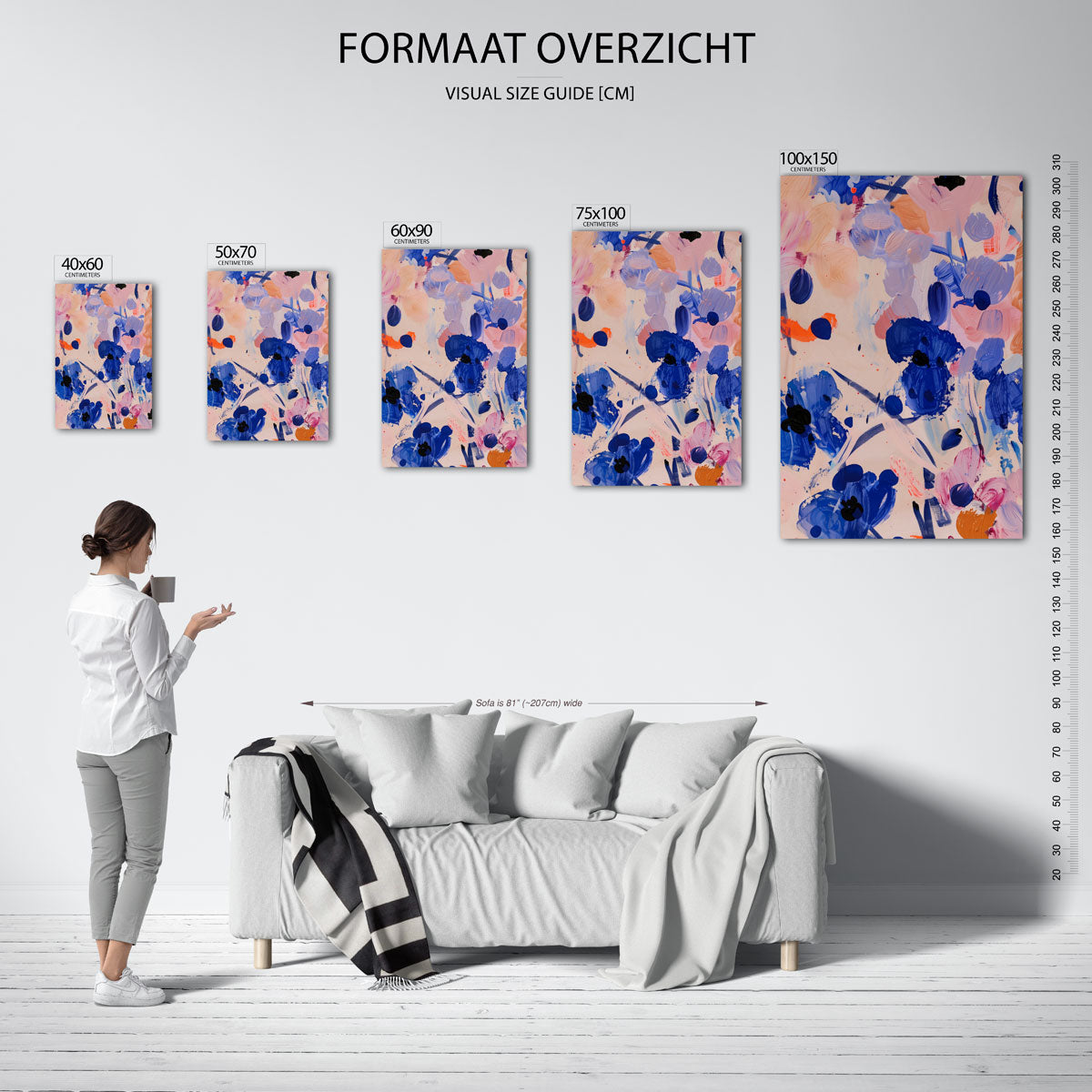 Kleurrijke bloemenvormen Kunstwerk