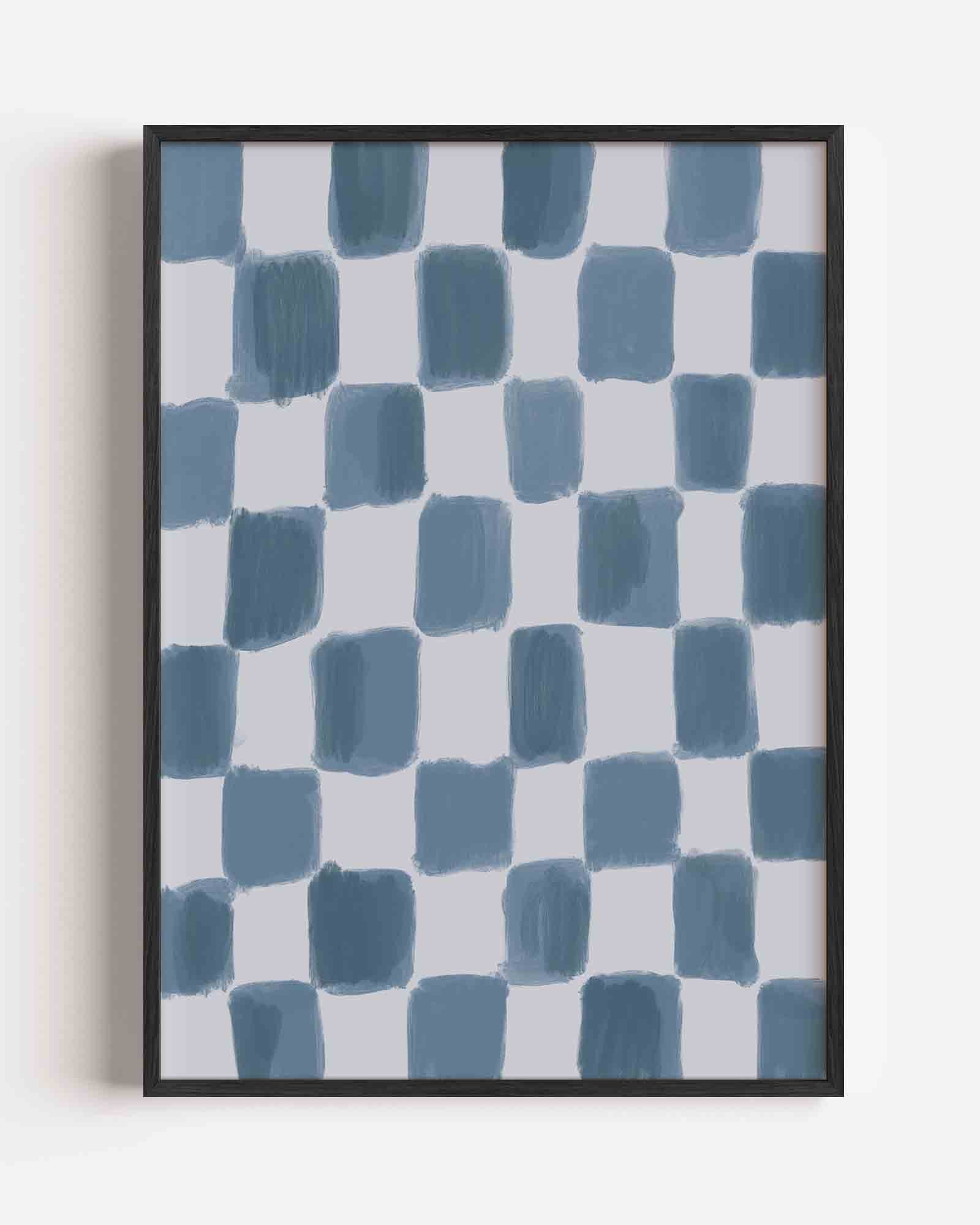 Blauwe vierkanten Poster