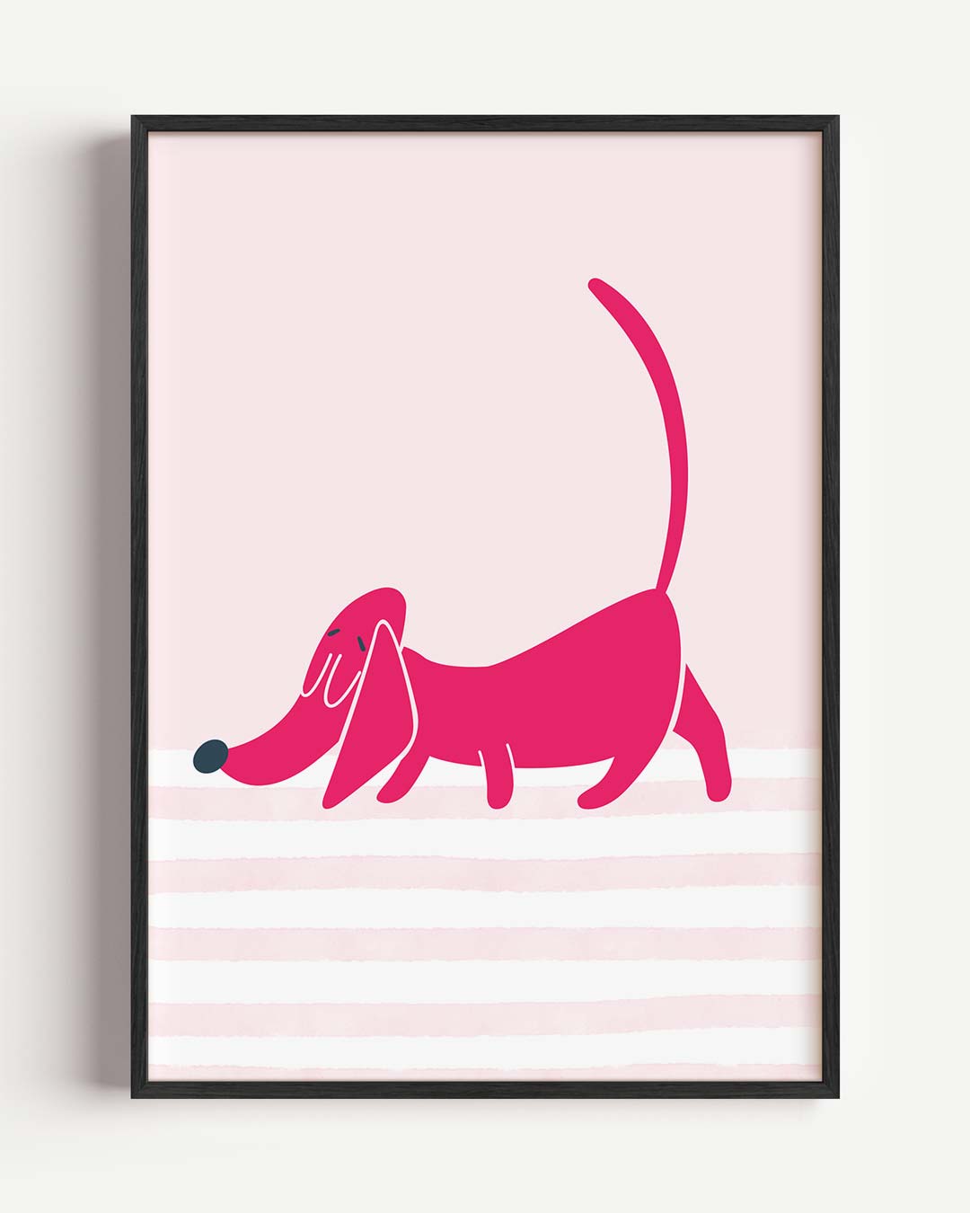 Vrolijke Teckel Illustratie Poster-WallArtistic