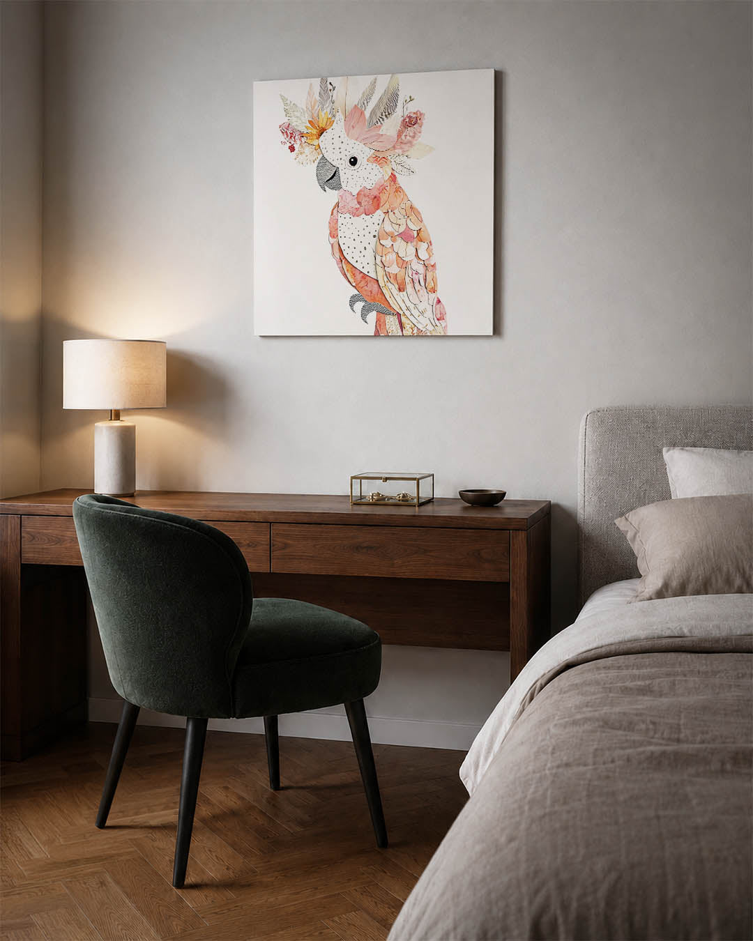 Vrolijke vogelcompositie Kunstwerk