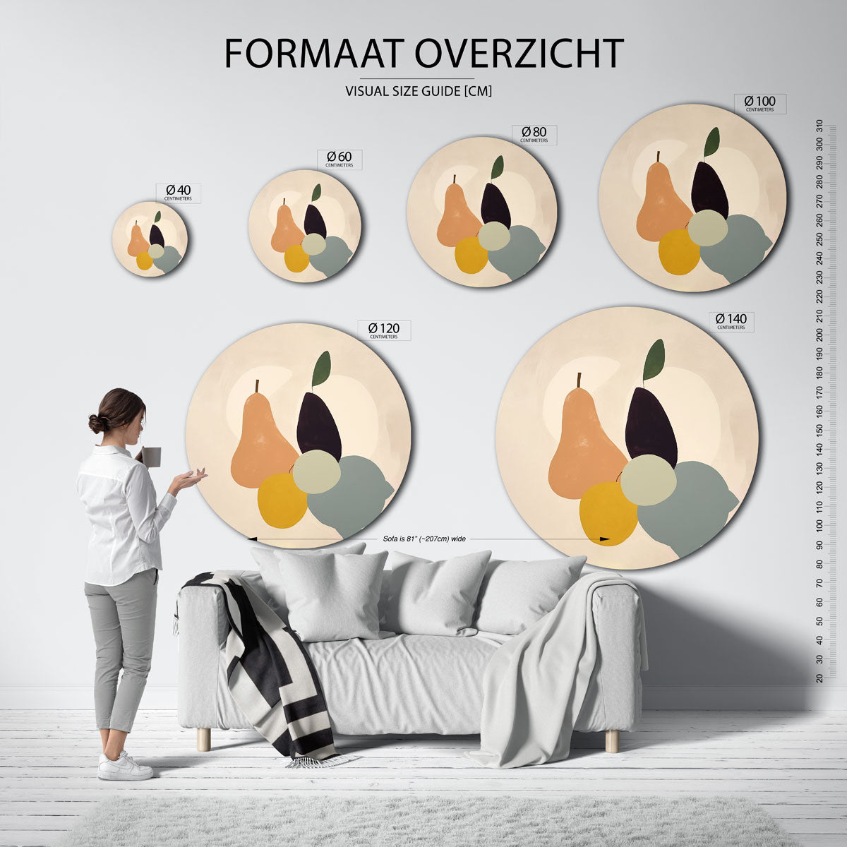 Fruit en vormen Muurcirkel