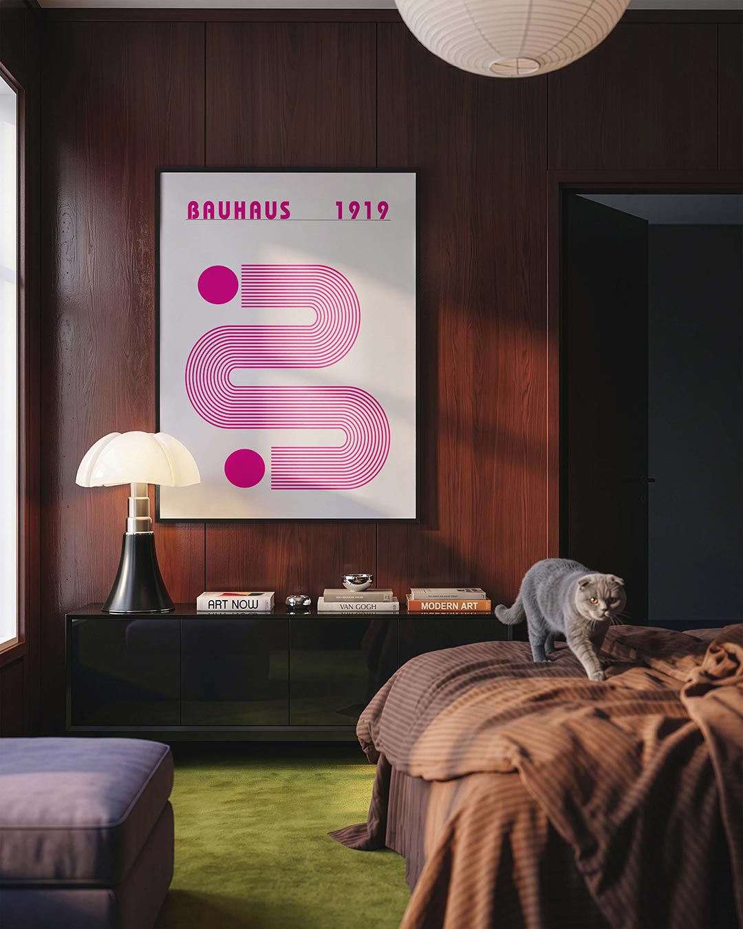 Lijnen en cirkel Poster
