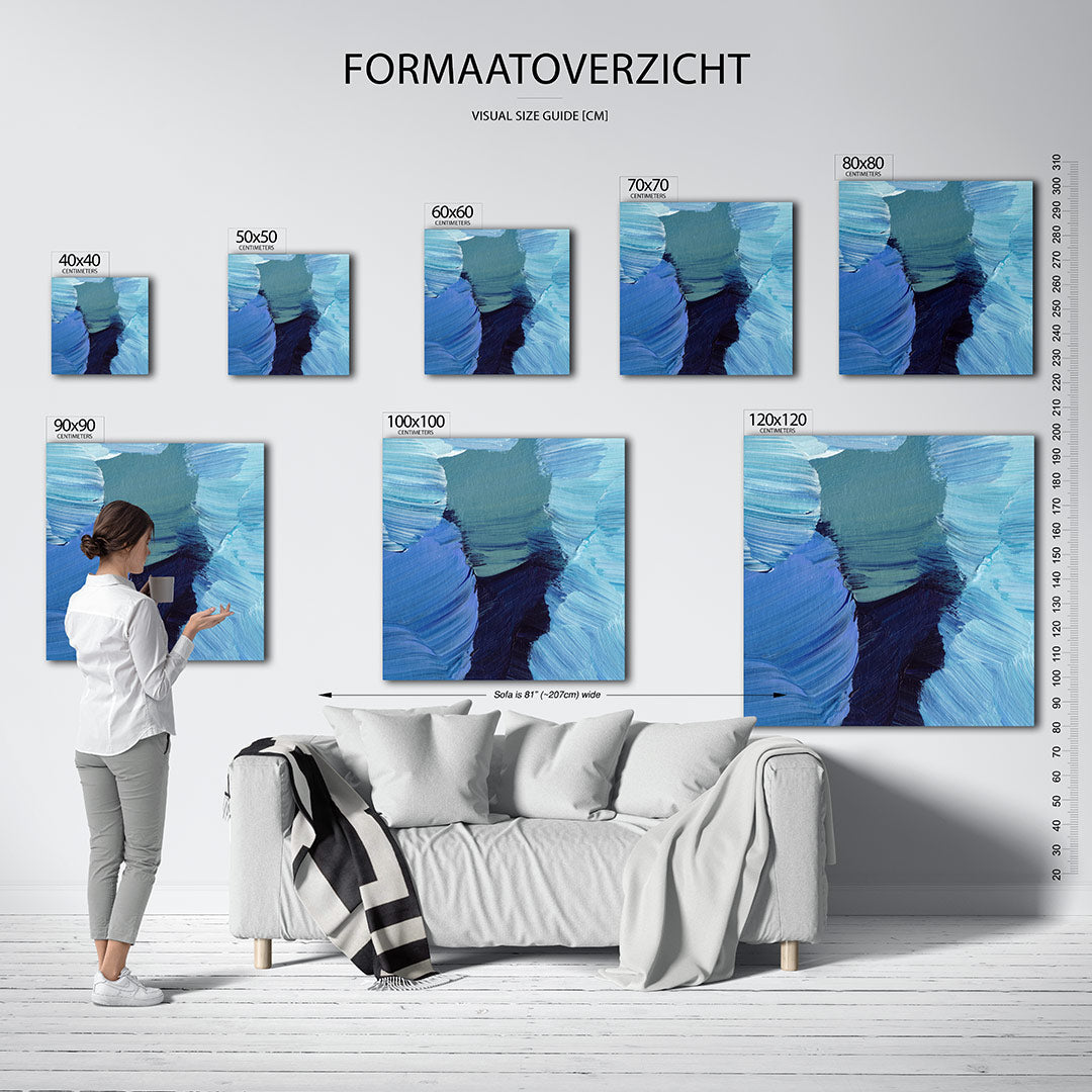 Dynamische blauwtinten Kunstwerk