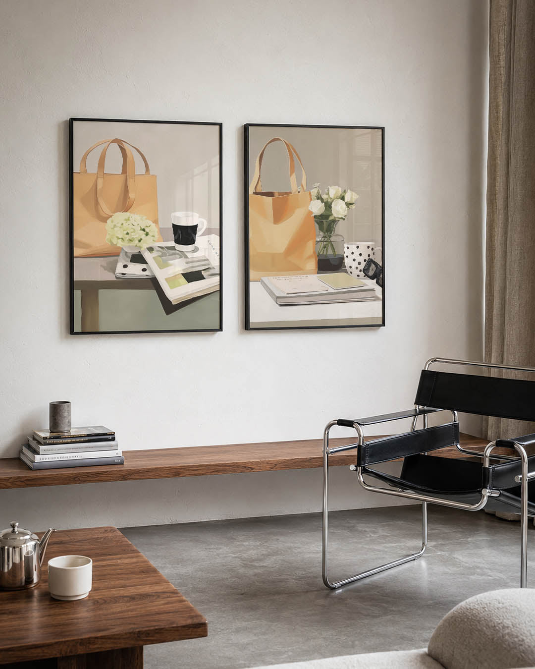 Zachte tinten stilleven Posterset