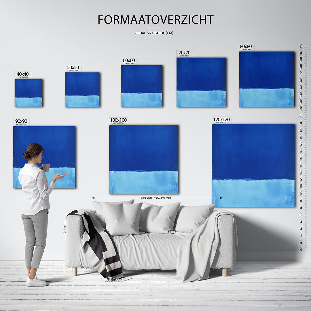 Kleurrijke blauwe vlakte Kunstwerk