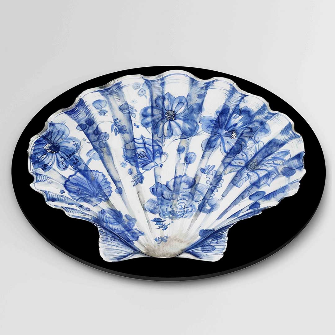 Blauwe schelp Muurcirkel