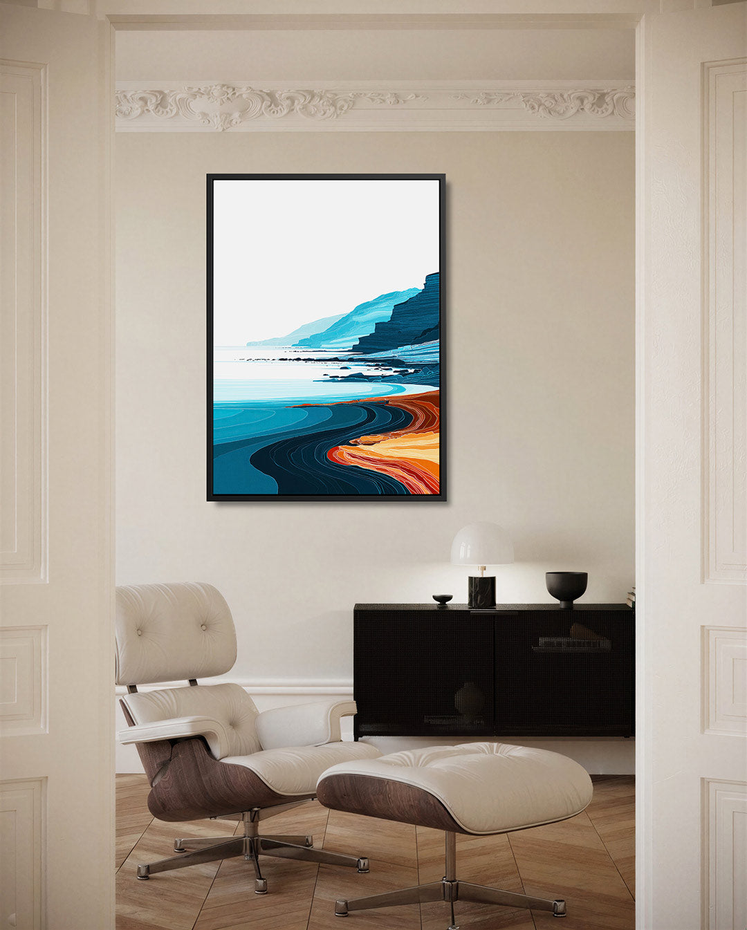 Kustlijn in lijnen Kunstwerk