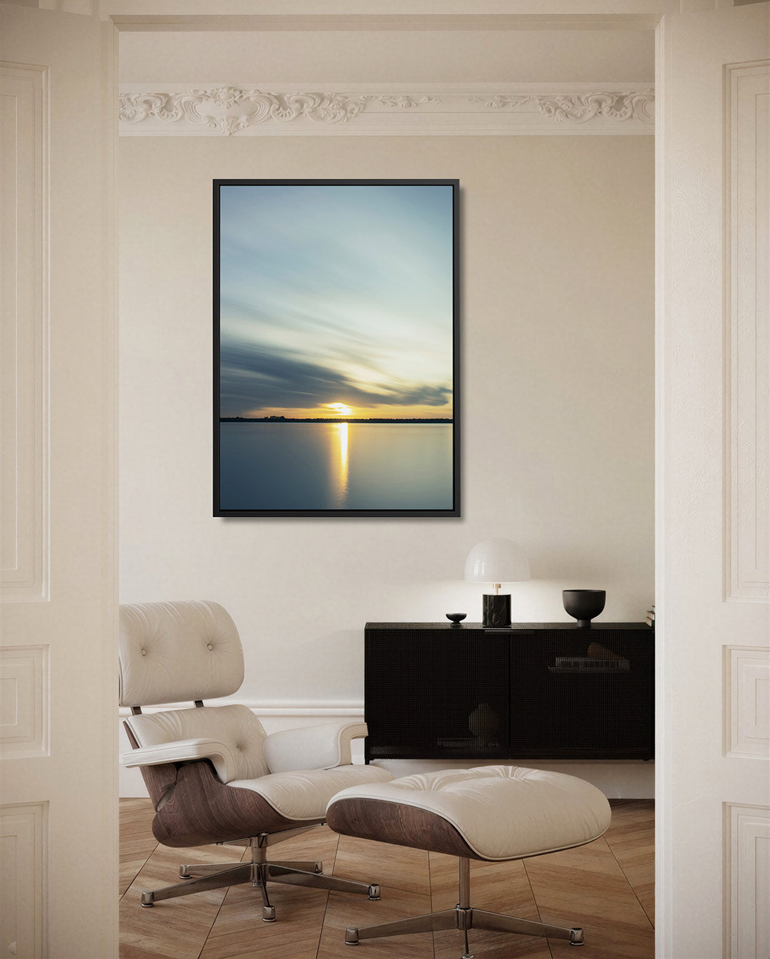 Zonsondergang reflectie Kunstwerk