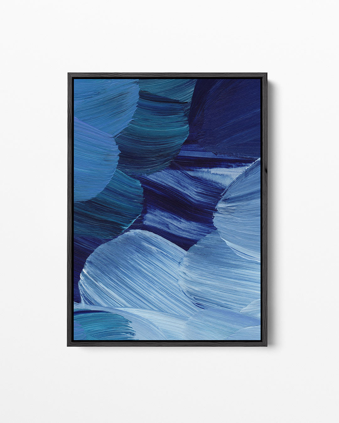 Dynamische blauwe borstels Kunstwerk