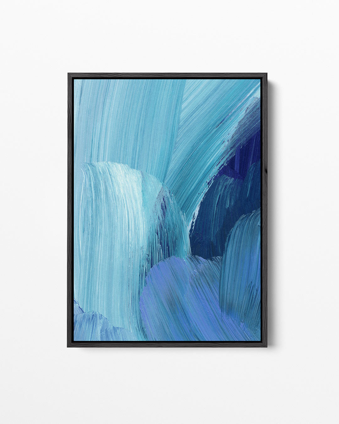 Dynamische blauwe strokes Kunstwerk