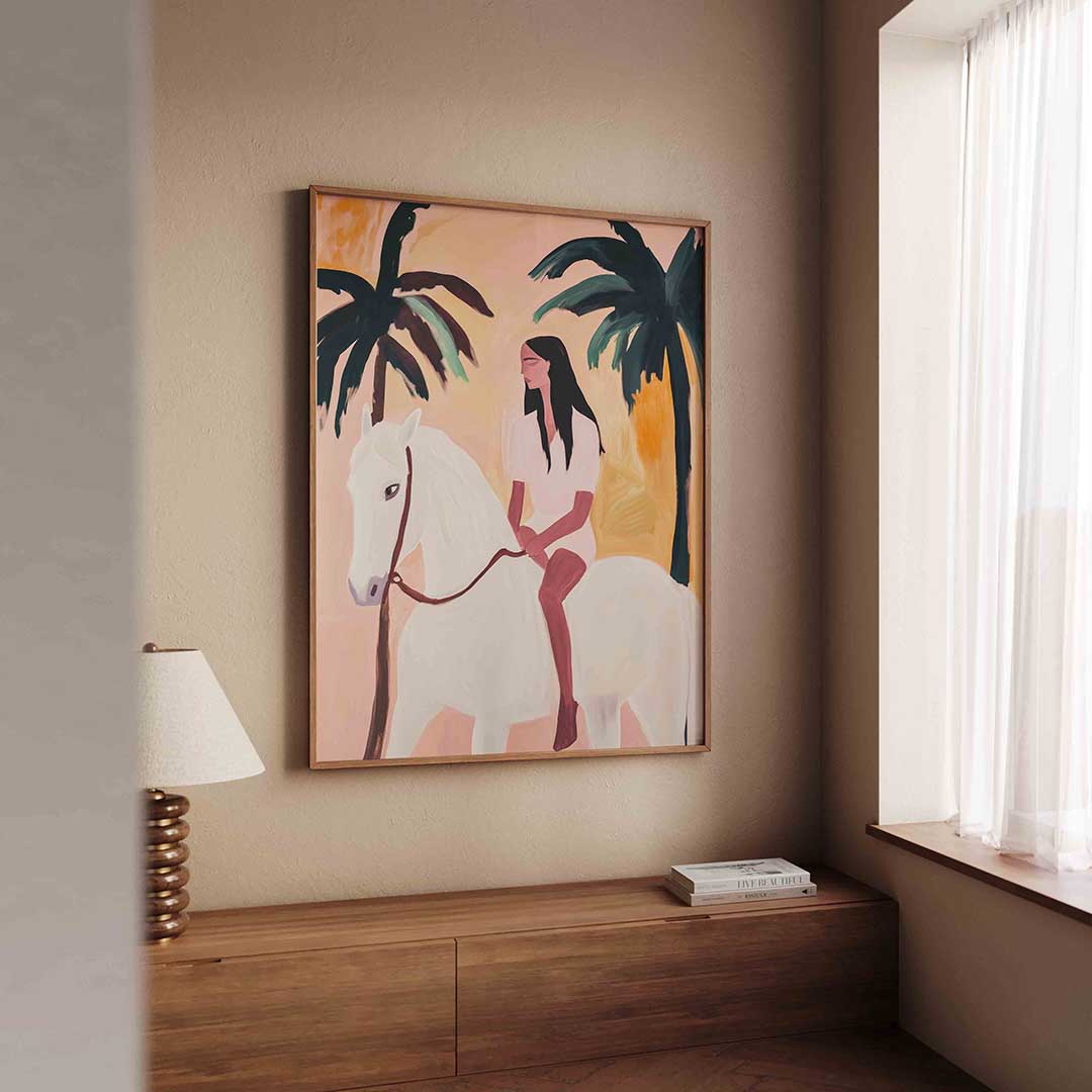 Vrouw op paard Poster