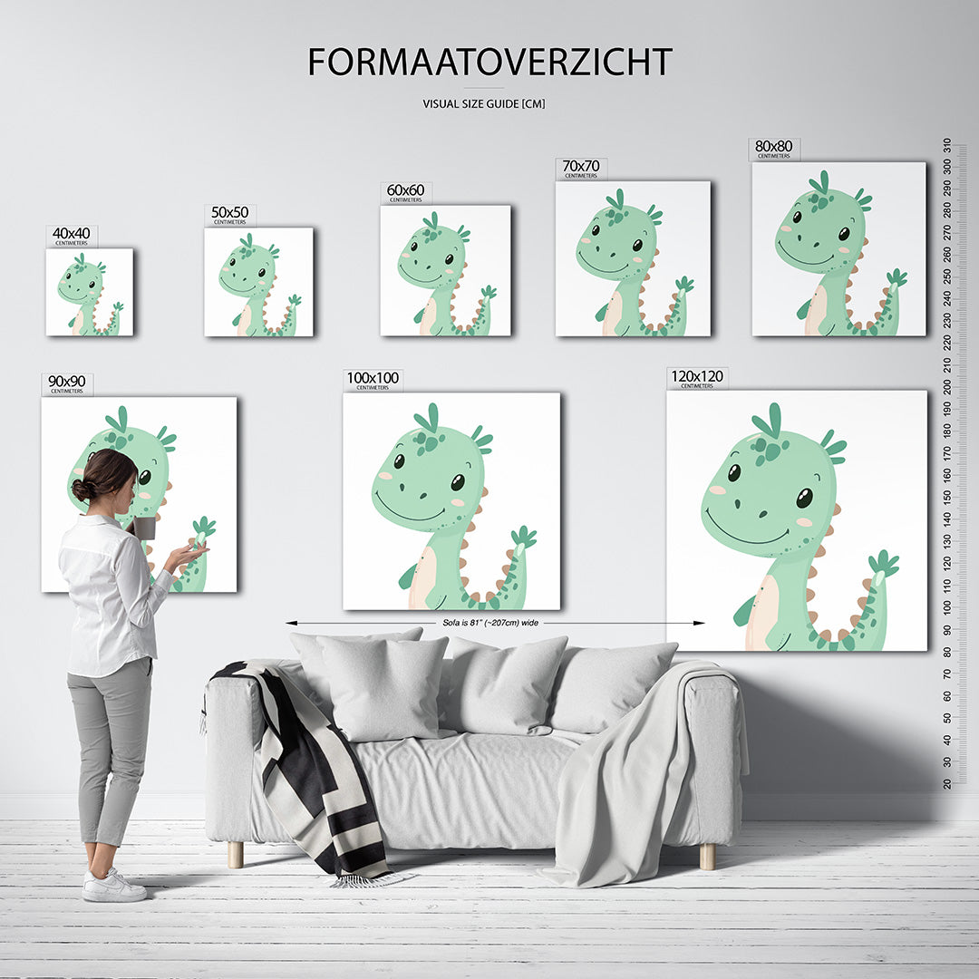 Vrolijke dino illustratie Kunstwerk