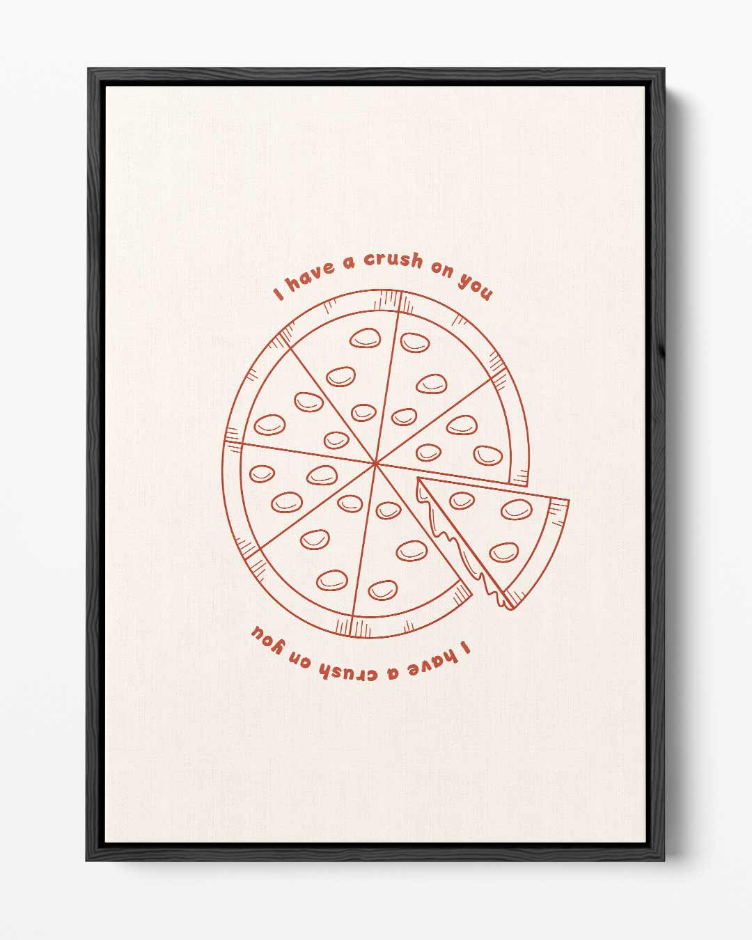 Liefdespizza Illustratie Kunstwerk-canvas-dibond-plexiglas-wanddecoratie-WallArtistic