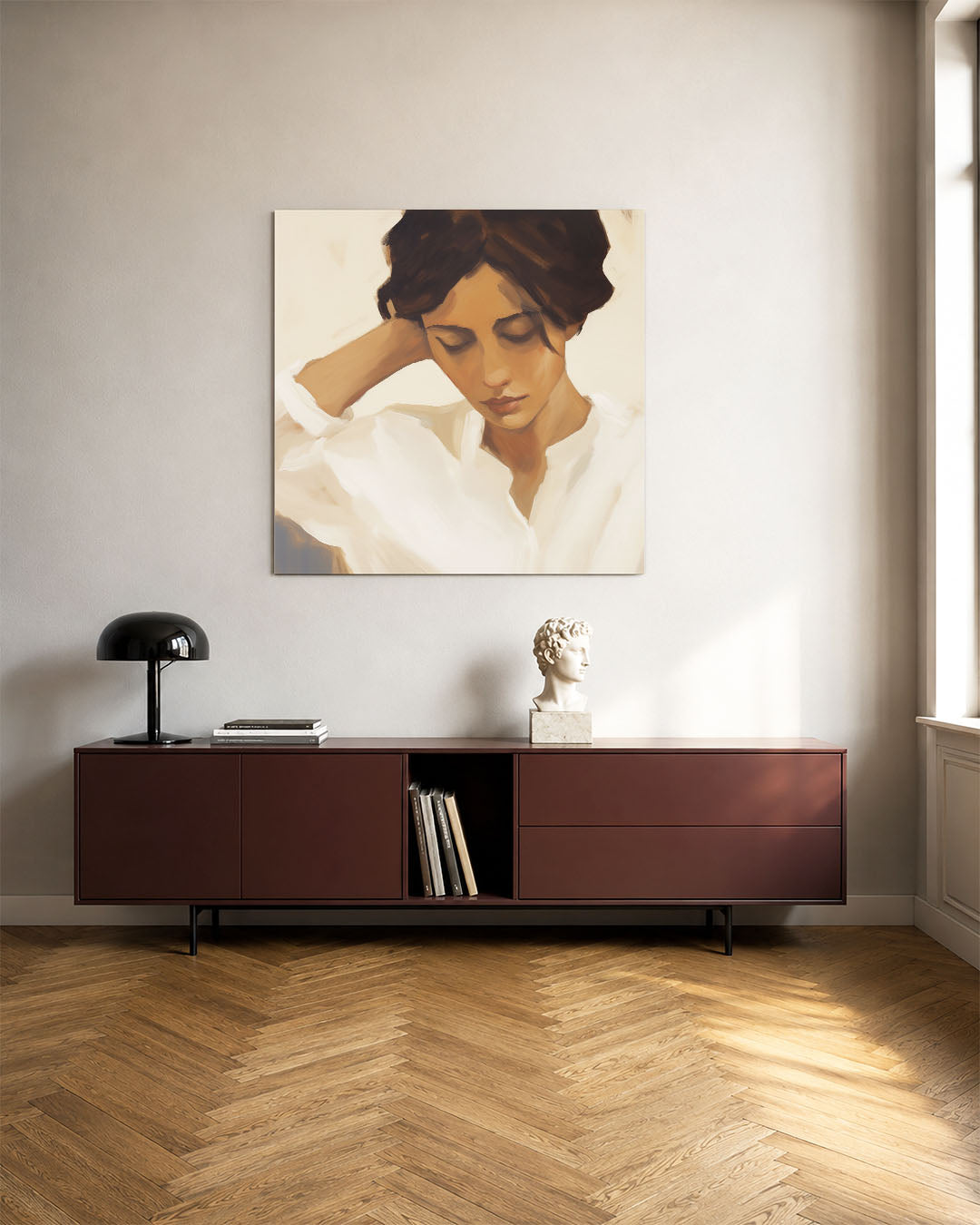Dromerige portretstudie Kunstwerk
