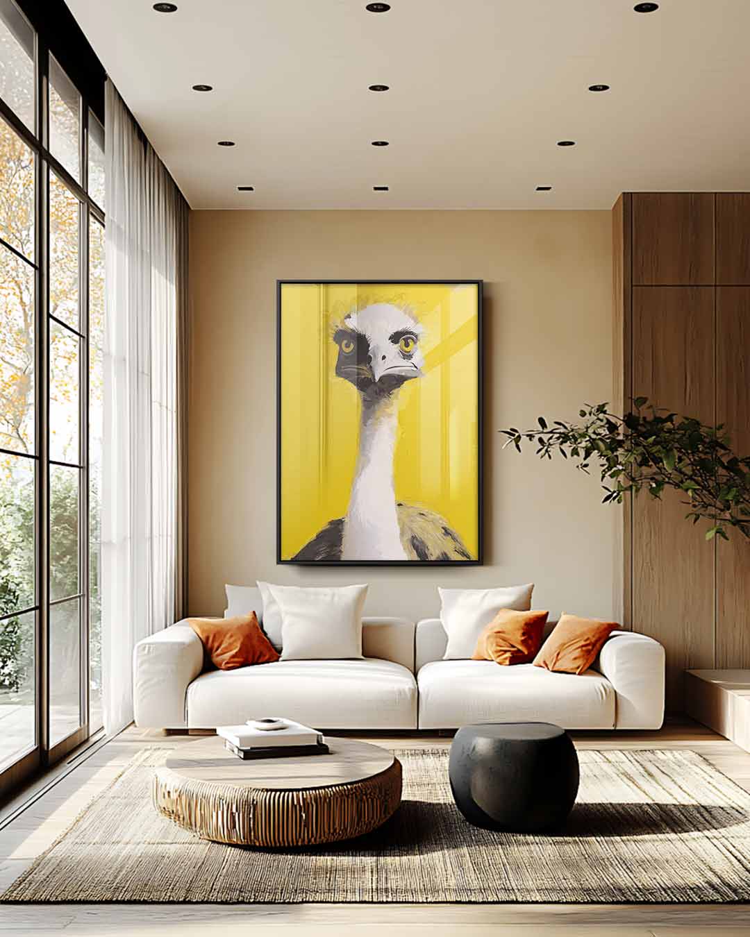 Struisvogel Portret Kunstwerk