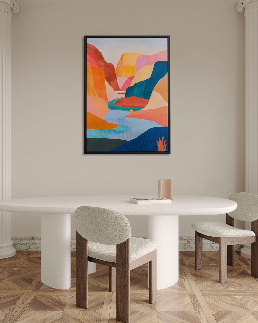 Kleurrijke landschap vormen Kunstwerk