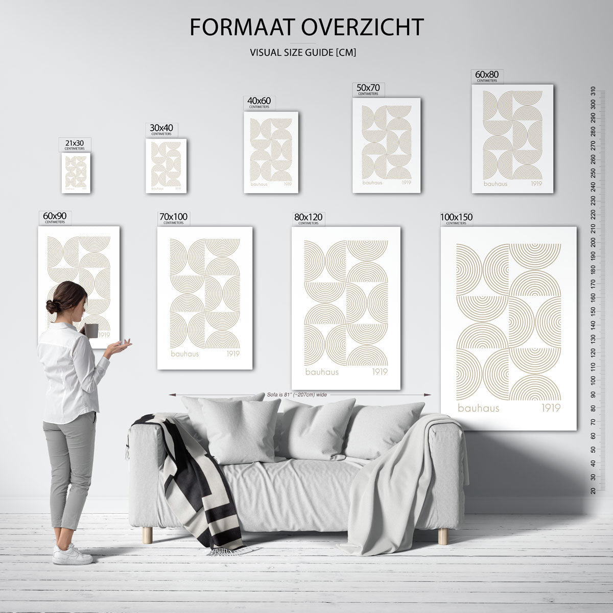 Cirkelritme en lijnen Poster