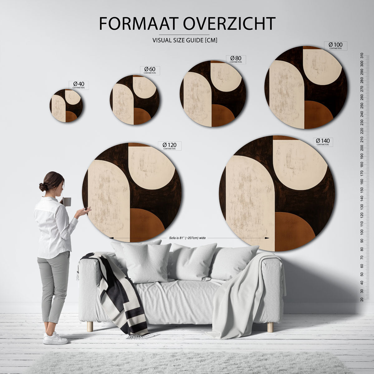 Abstracte vormen Muurcirkel