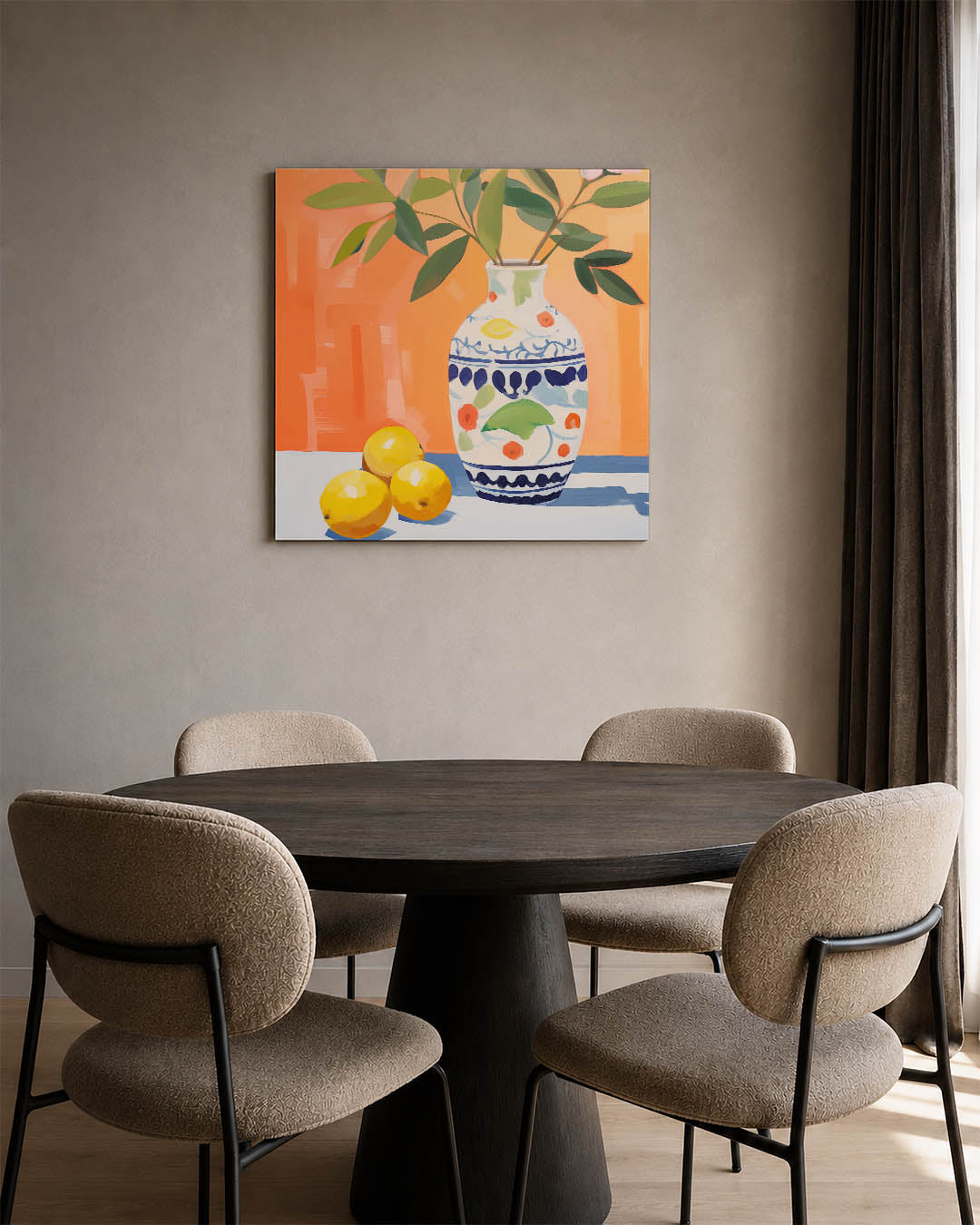 Vaas met citroenen Kunstwerk