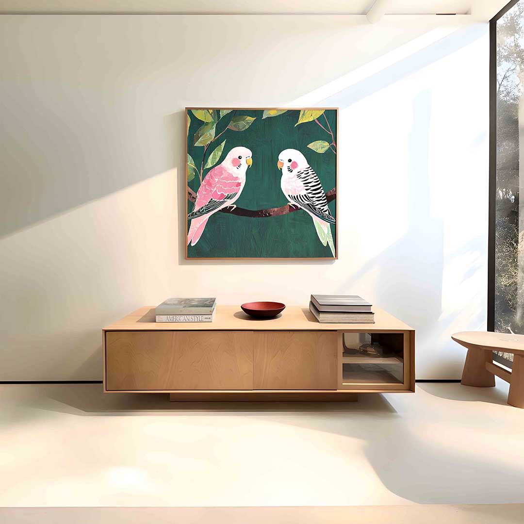 Twee parkieten Poster
