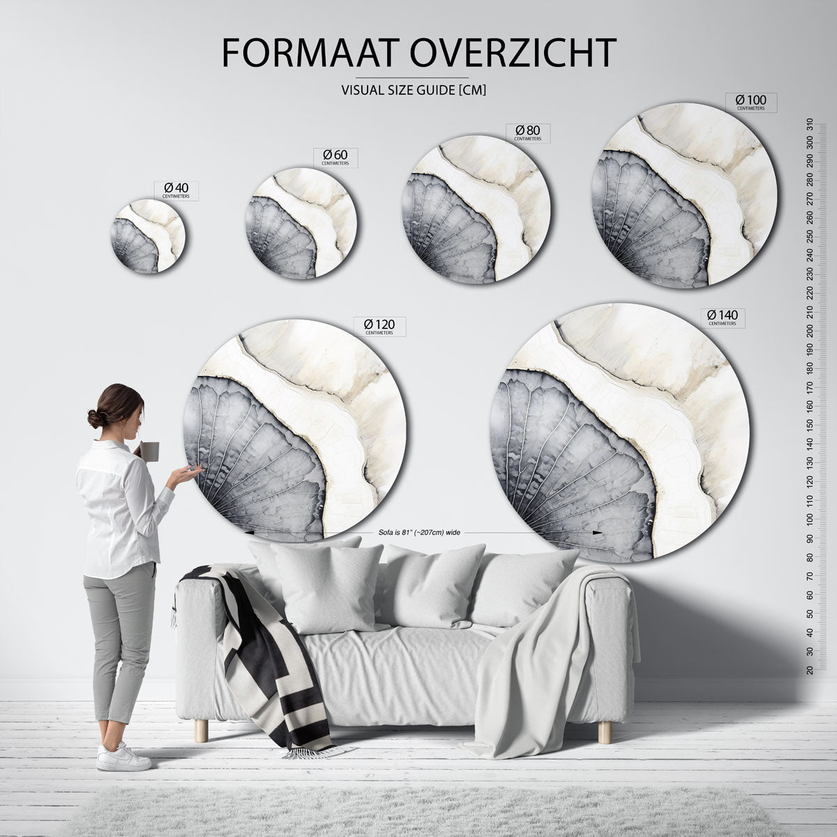 Organische lijnen Muurcirkel