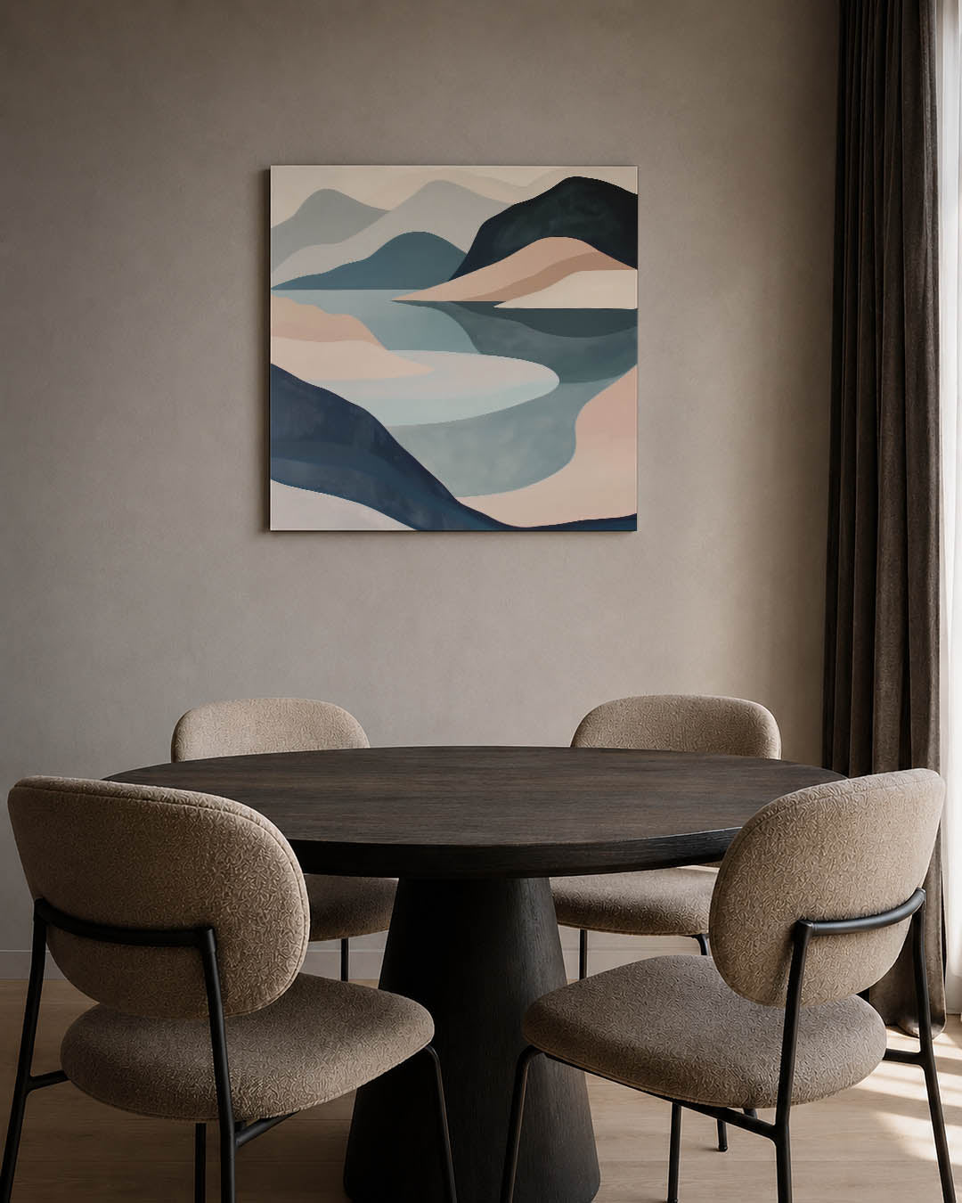 Vloeiende berglandschap Kunstwerk