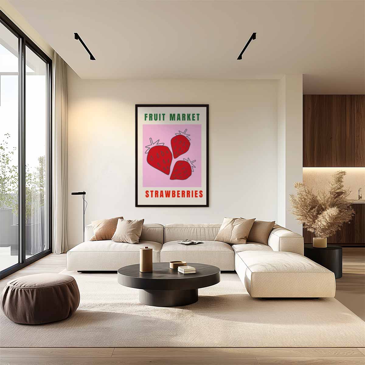 Aardbei Kunstposter Kunstwerk-canvas-dibond-plexiglas-wanddecoratie-WallArtistic