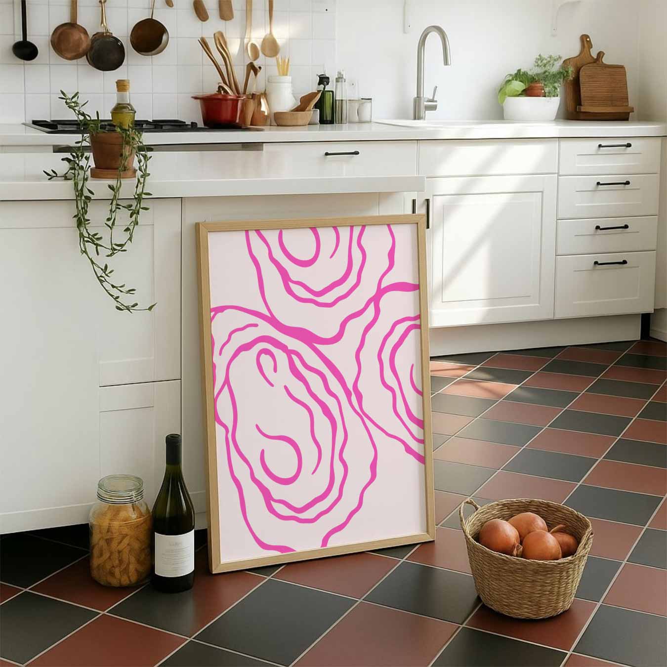 Moderne Pastel Oyster Print Poster-WallArtistic