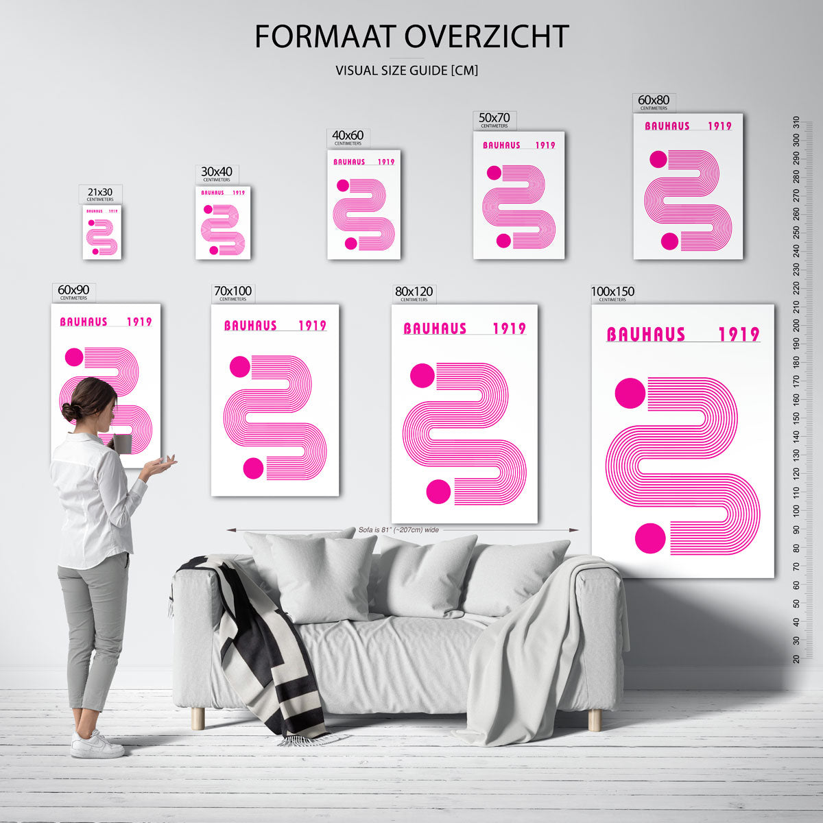 Lijnen en cirkel Poster
