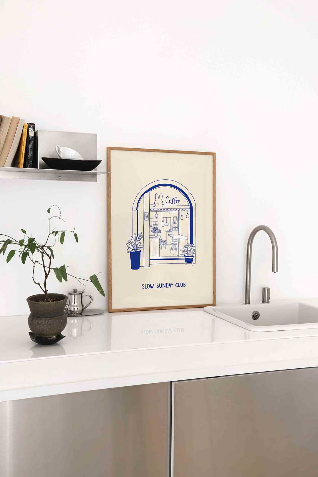 Koffiehuis illustratie Poster