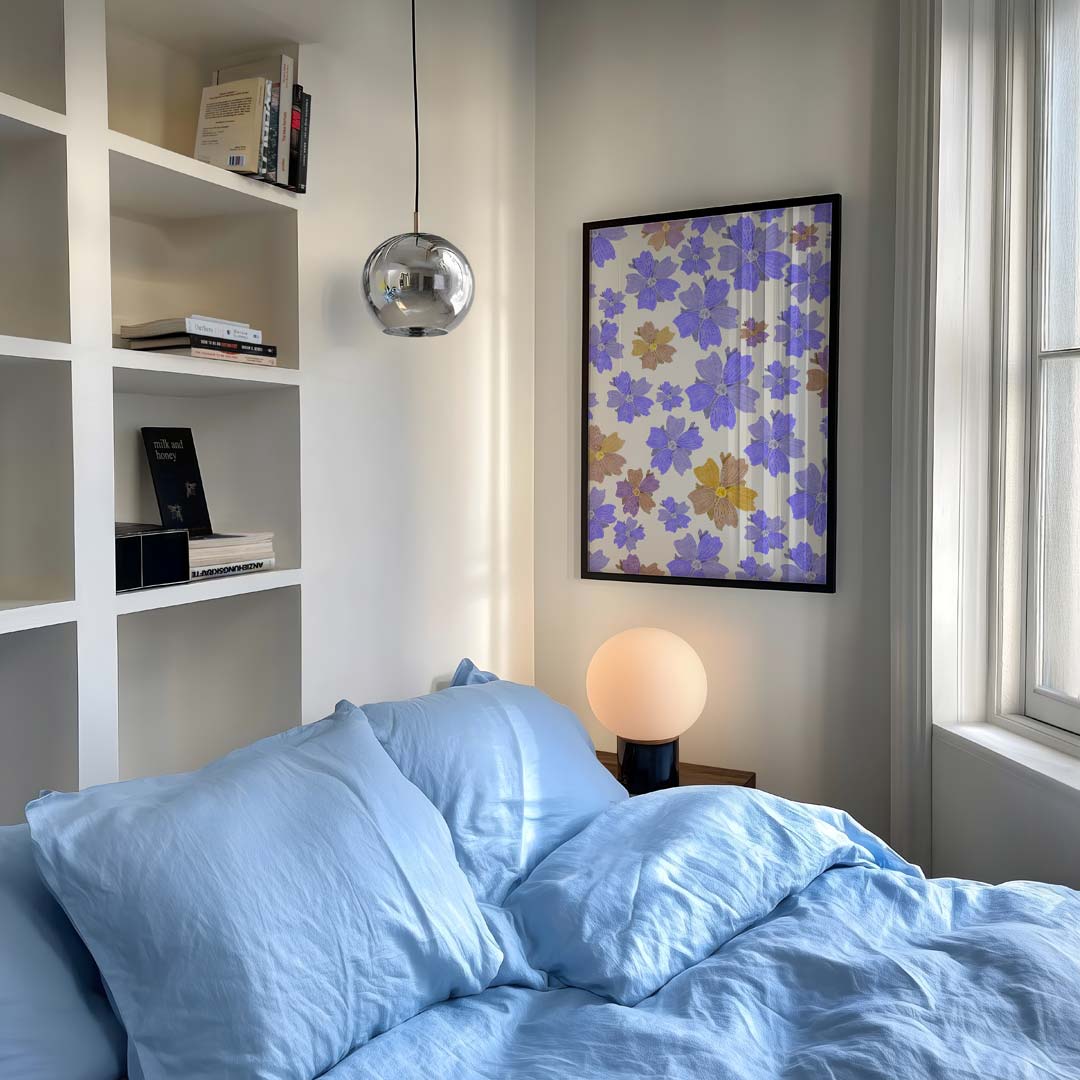 Bloemenpracht in Blauw Poster-WallArtistic