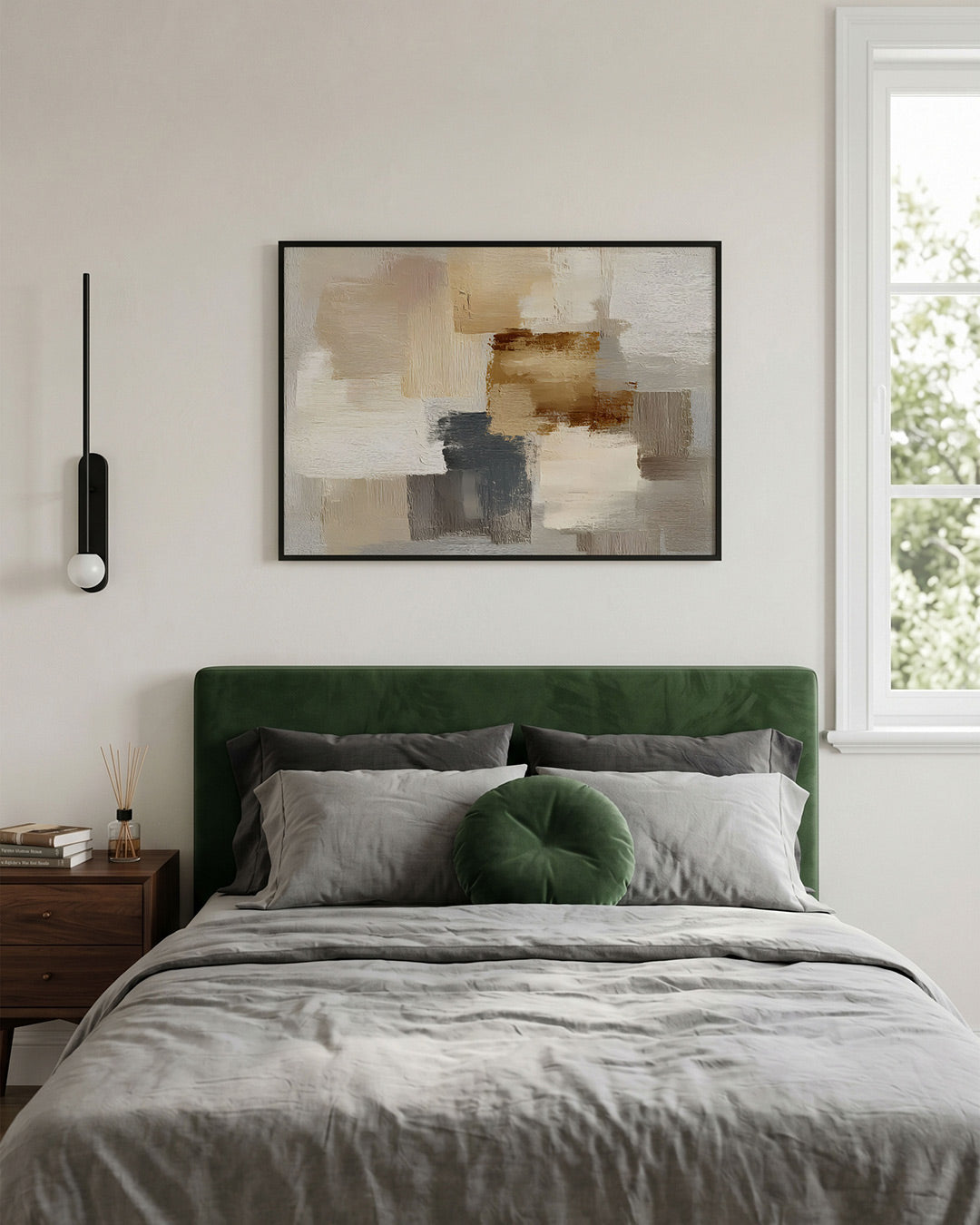 Abstracte beige en grijze vlakken Poster