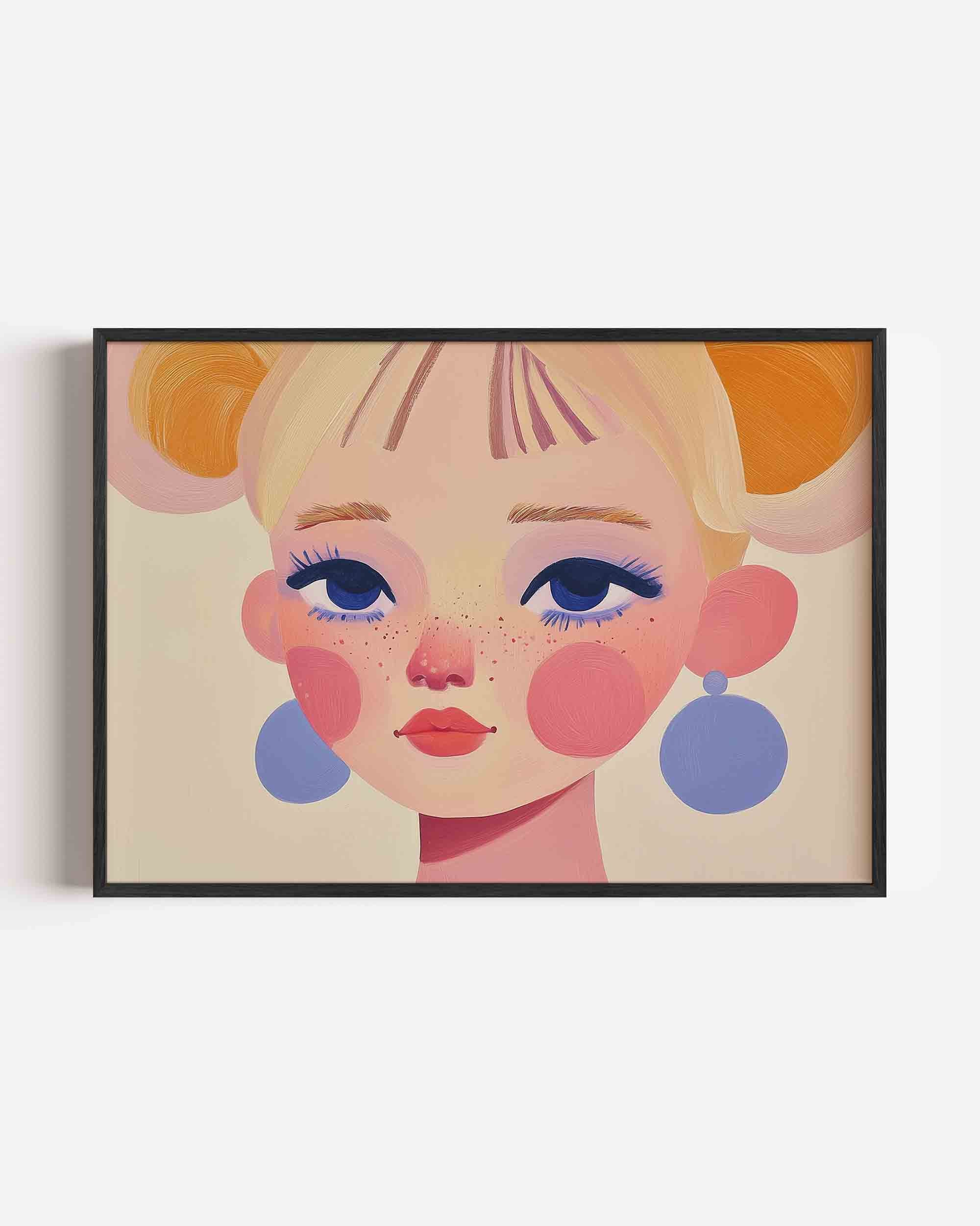 Portret met roze wangen Poster