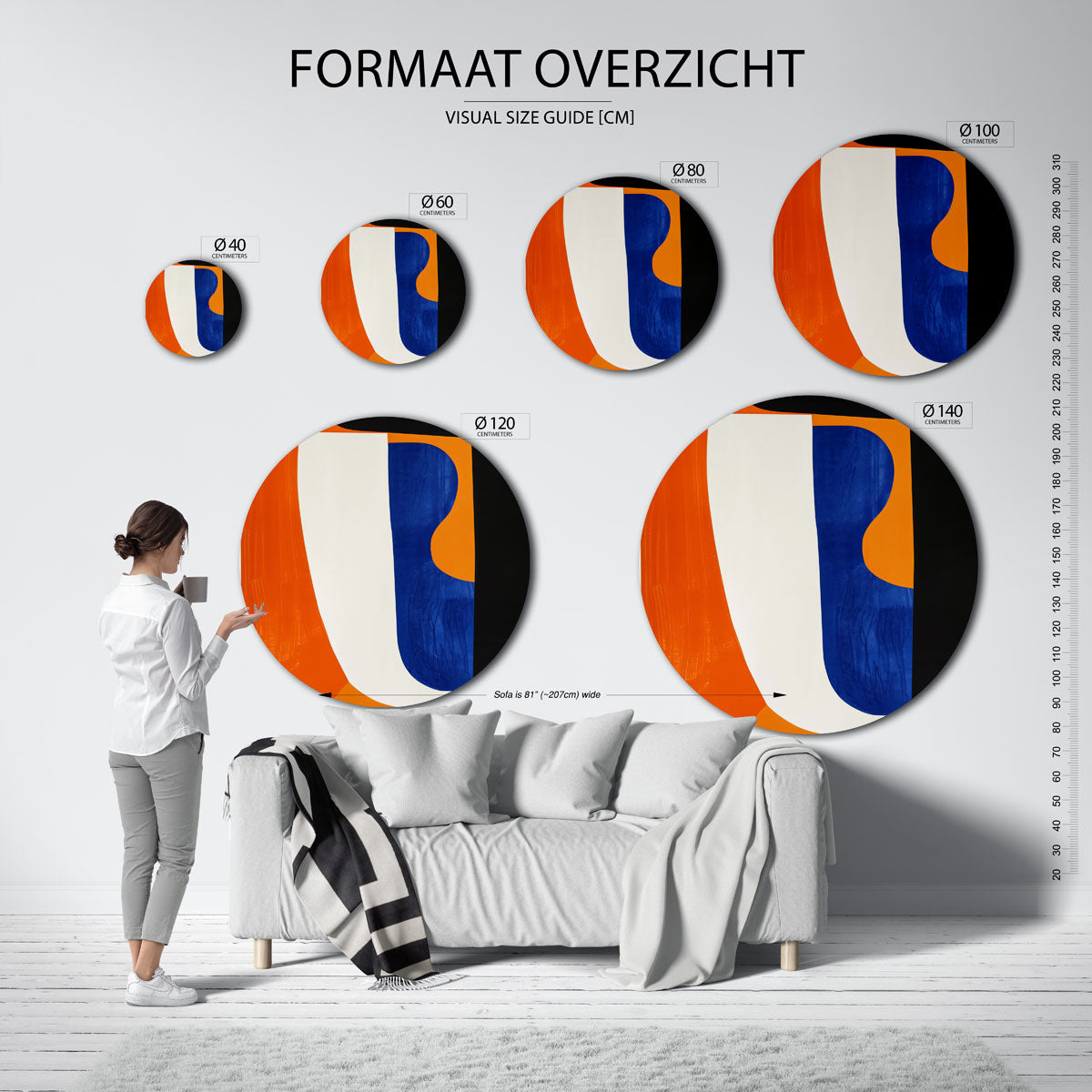 Abstracte vormen Muurcirkel