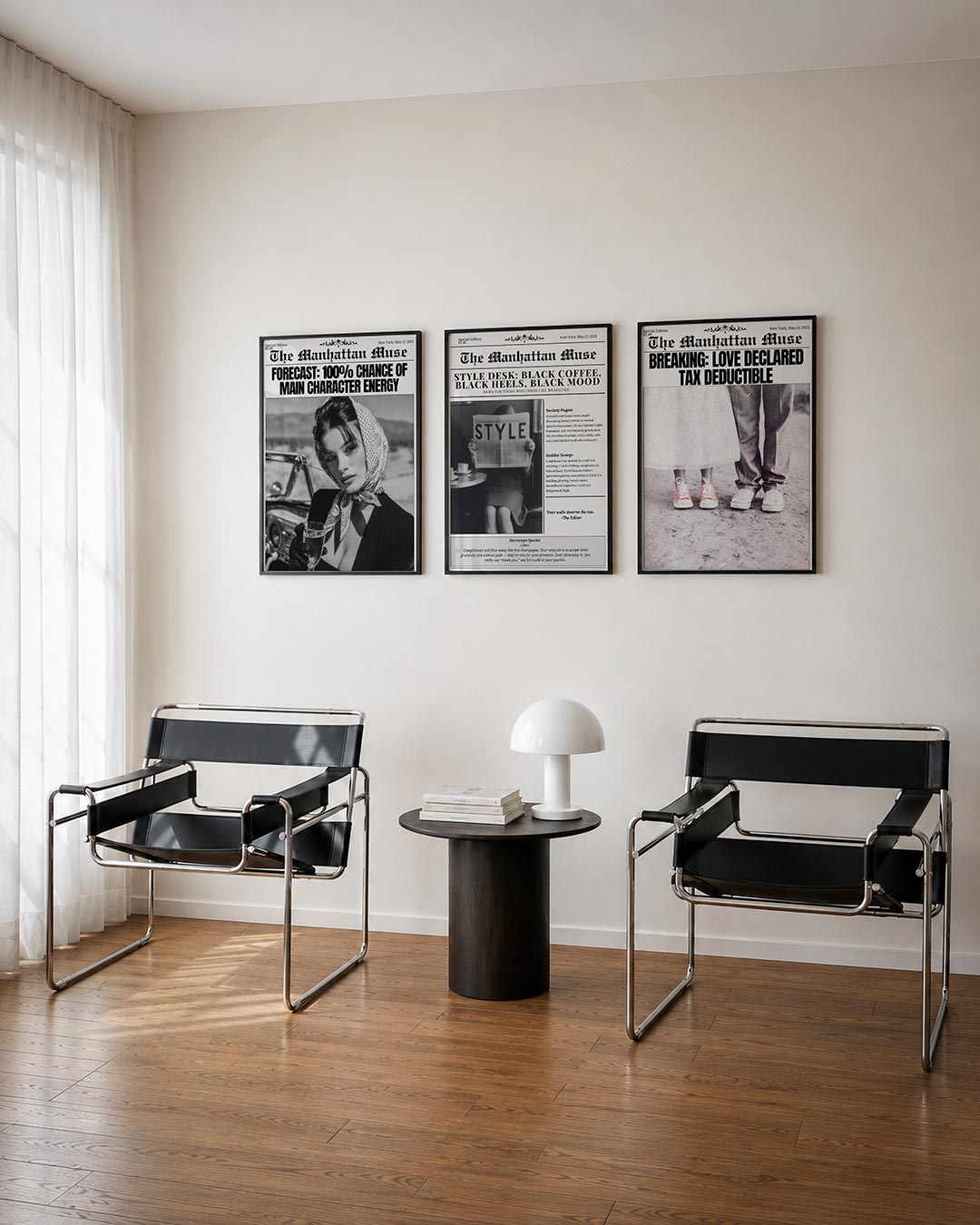 Zwart wit elegantie Posterset
