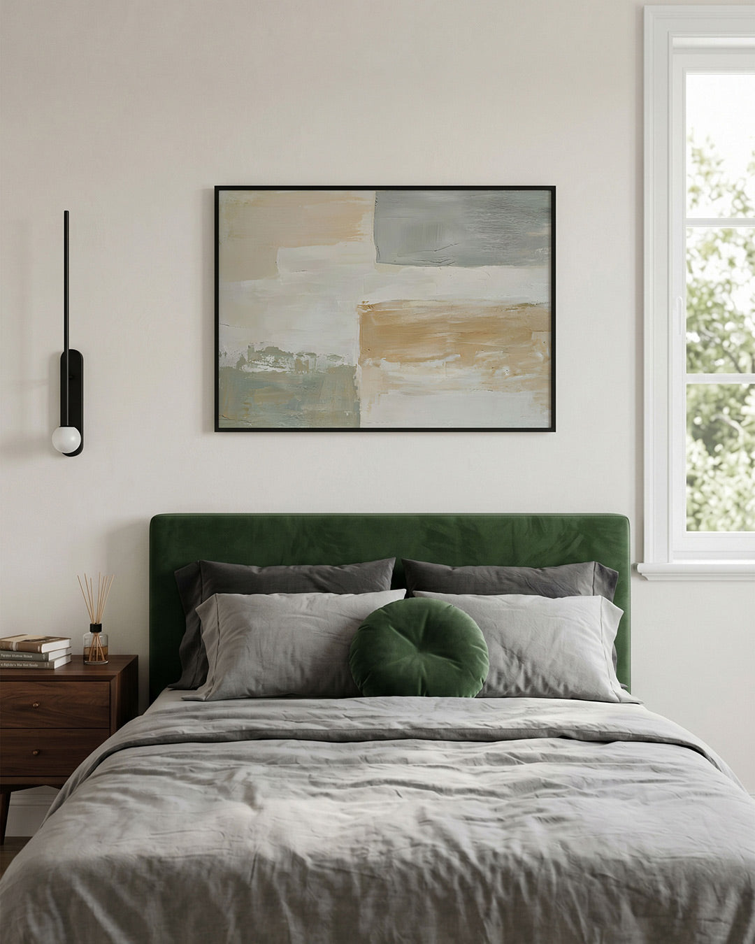 Abstracte beige en grijze vlakken Poster
