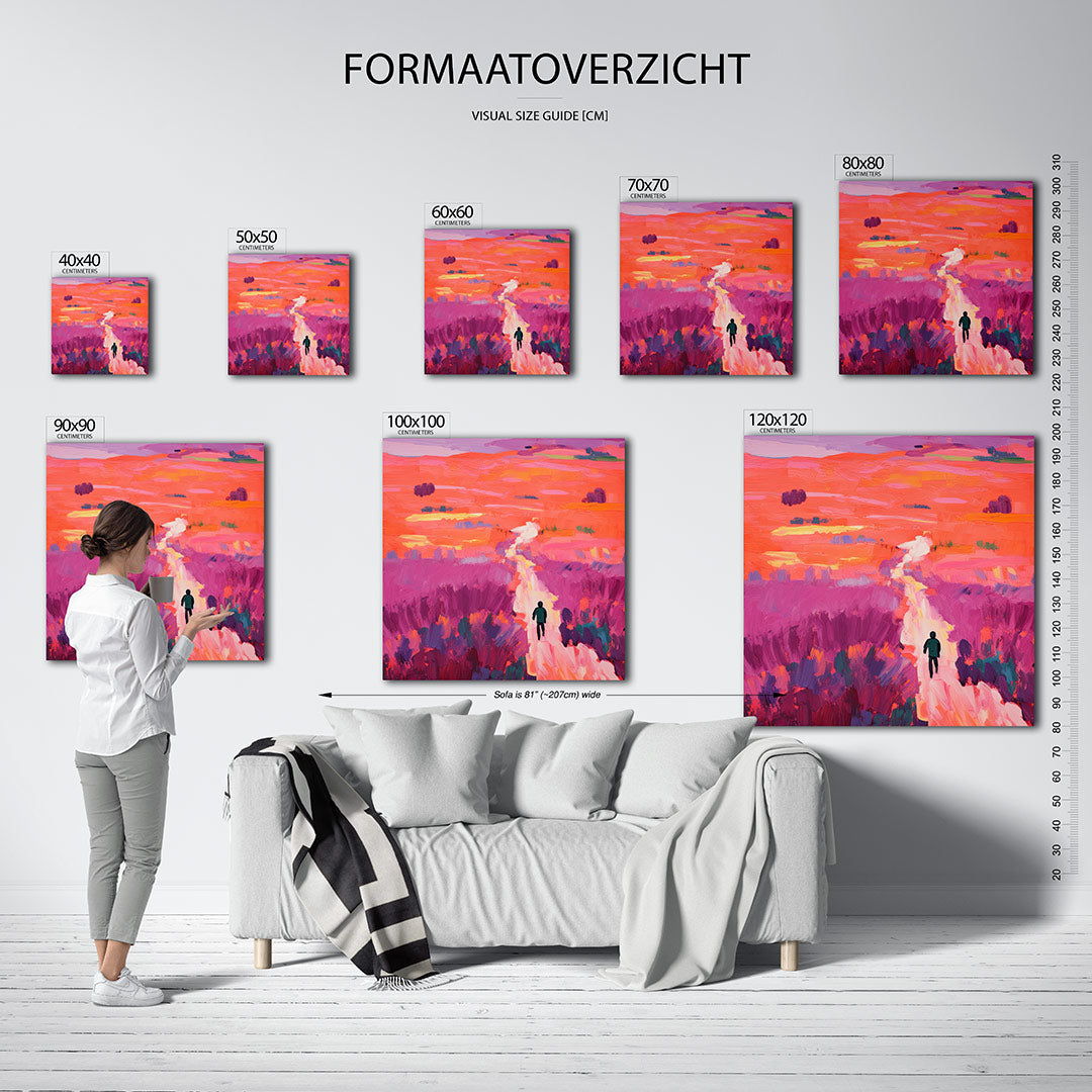 Kleurrijke landschap wandeling Kunstwerk