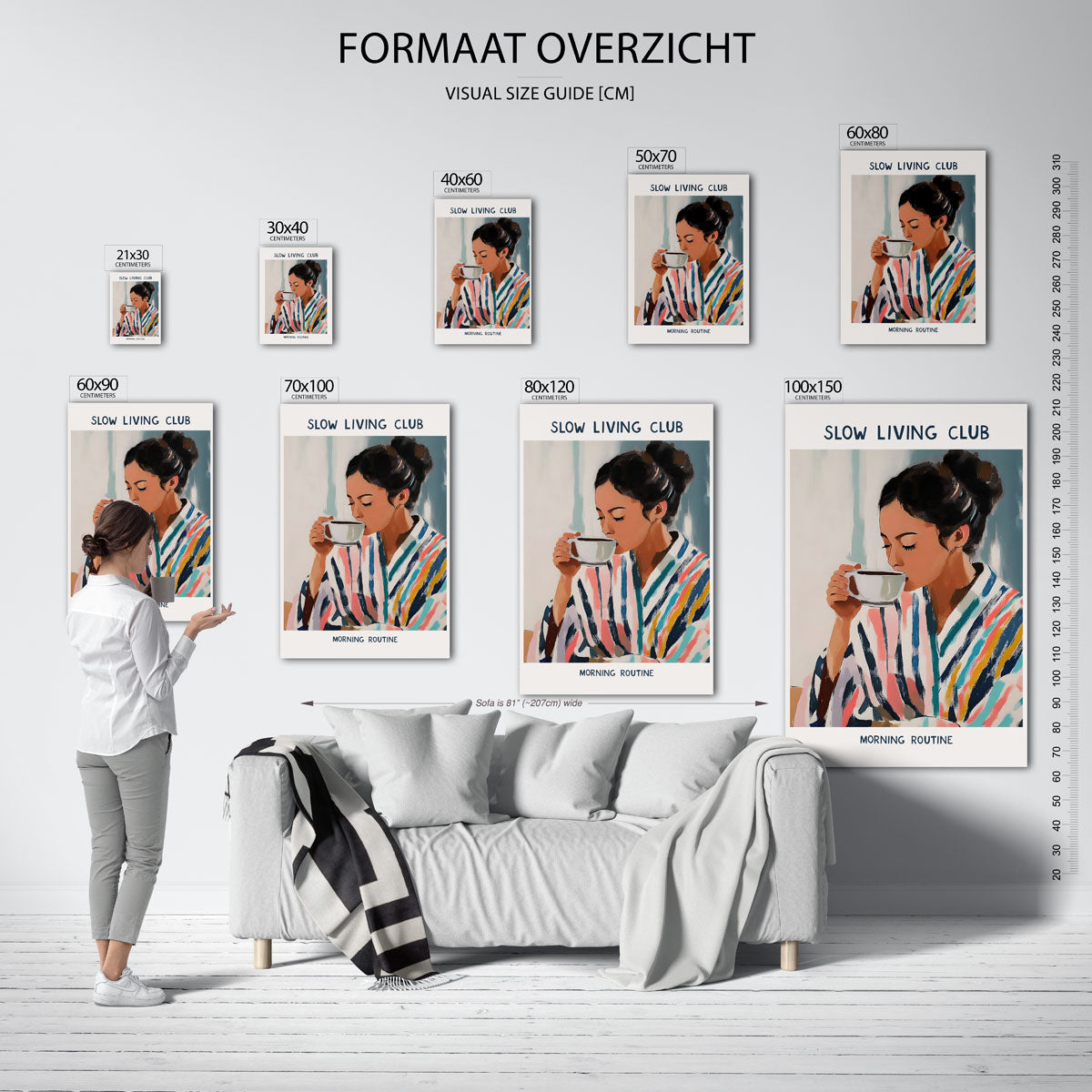 Vrouw met kopje Poster