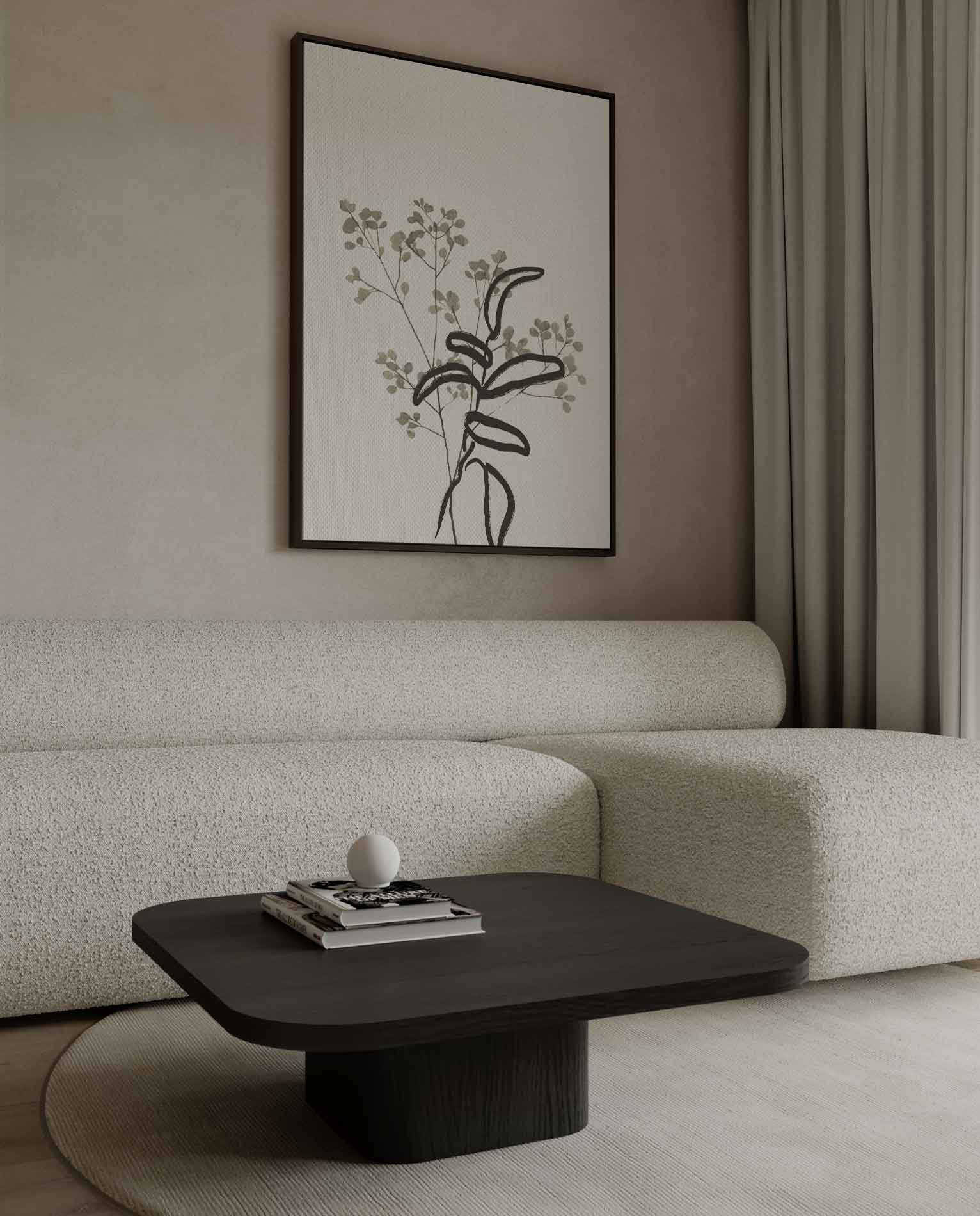 Minimalistische Botanische Illustratie Kunstwerk-canvas-dibond-plexiglas-wanddecoratie-WallArtistic